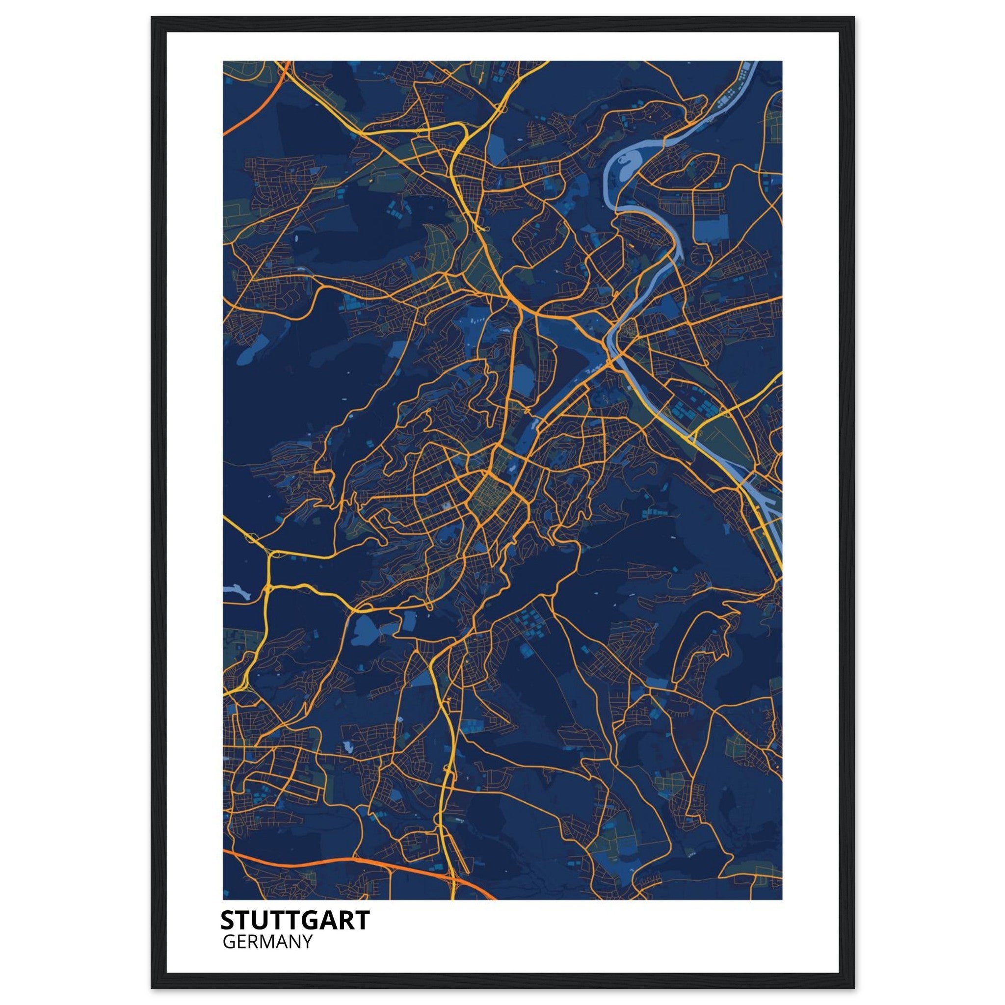 Stuttgart Germany City Map Poster | Custom Map Art Print - Ink And Atlas