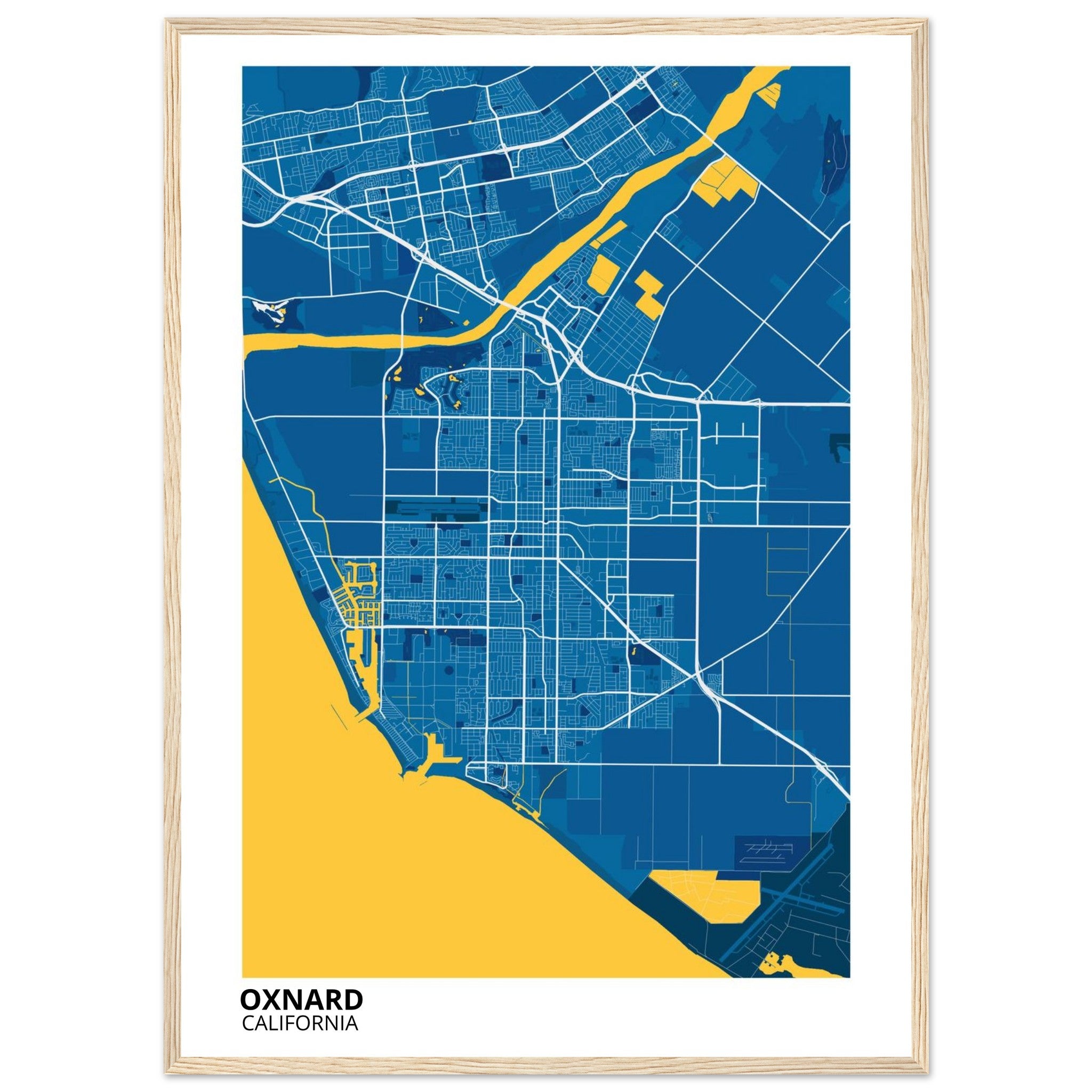 Oxnard California City Map Poster | Custom Map Art Print - Ink And Atlas