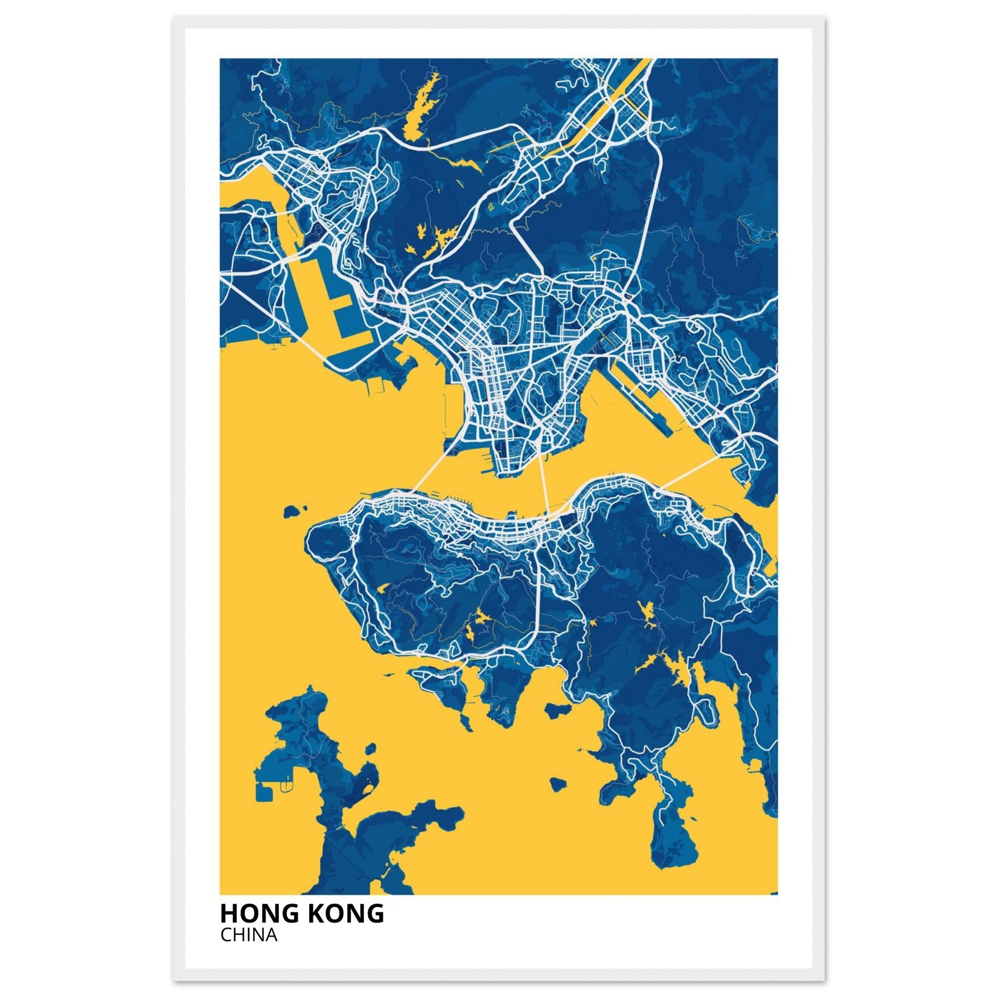 Hong Kong China City Map Poster | Custom Map Art Print - Ink And Atlas