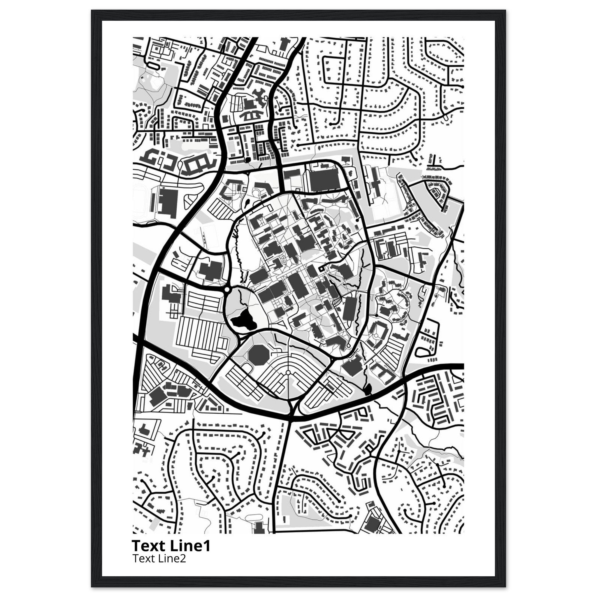 george mason university virginia modern campus map print