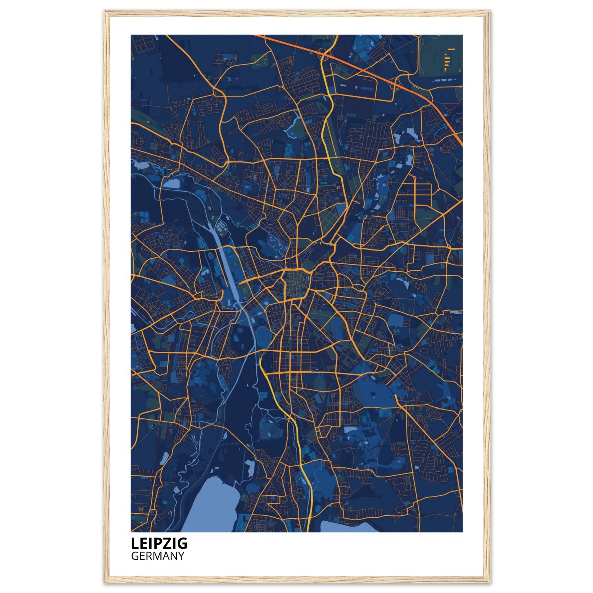 Leipzig Germany City Map Poster | Custom Map Art Print - Ink And Atlas