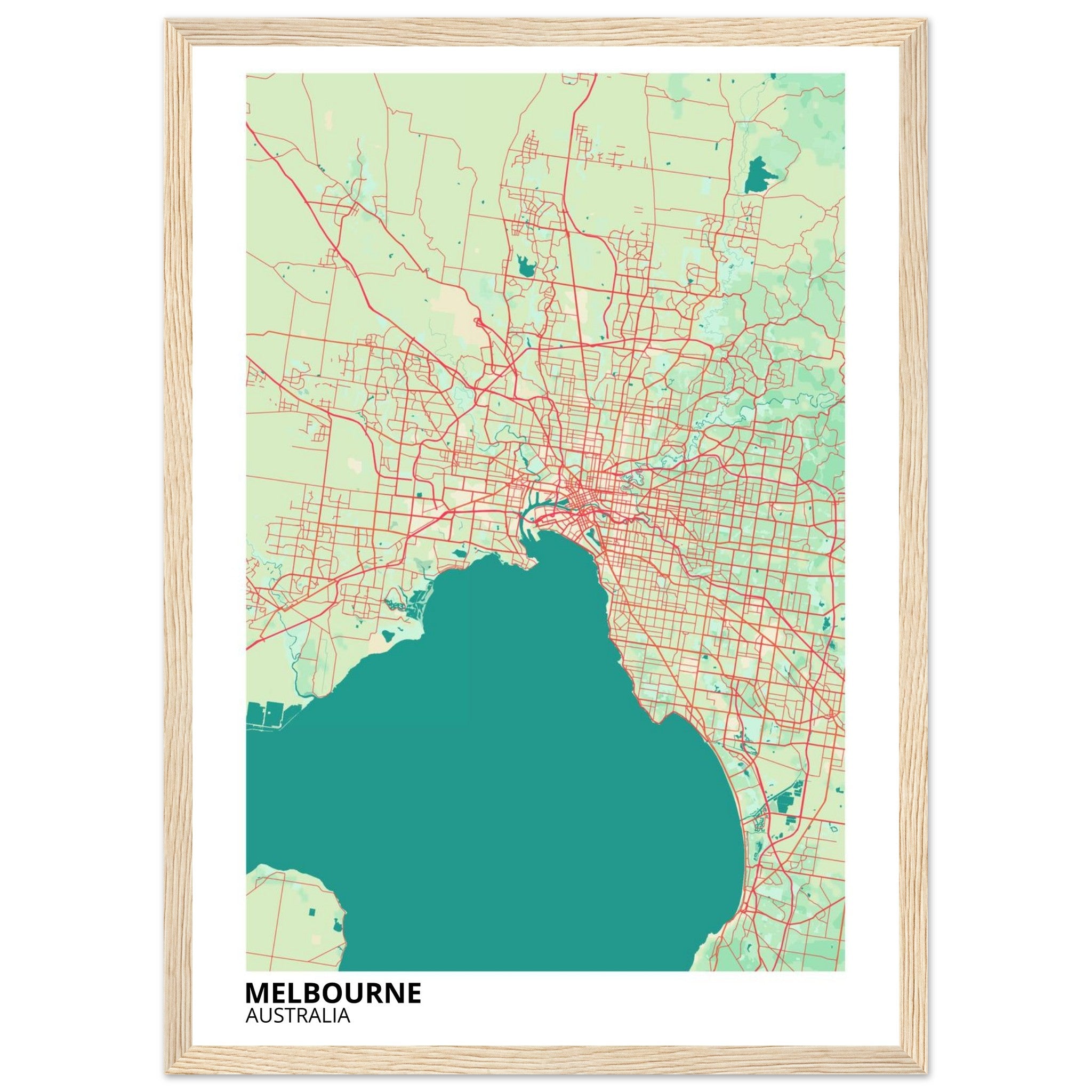 Melbourne Australia City Map Poster | Custom Map Art Print - Ink And Atlas