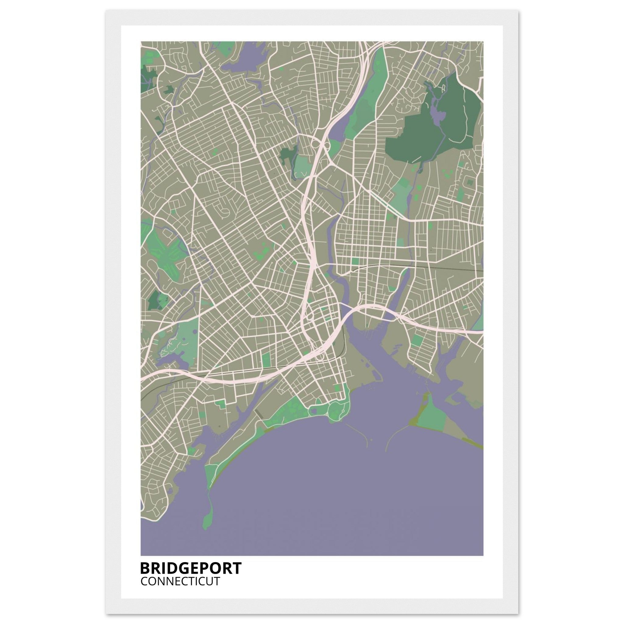 bridgeport map poster print