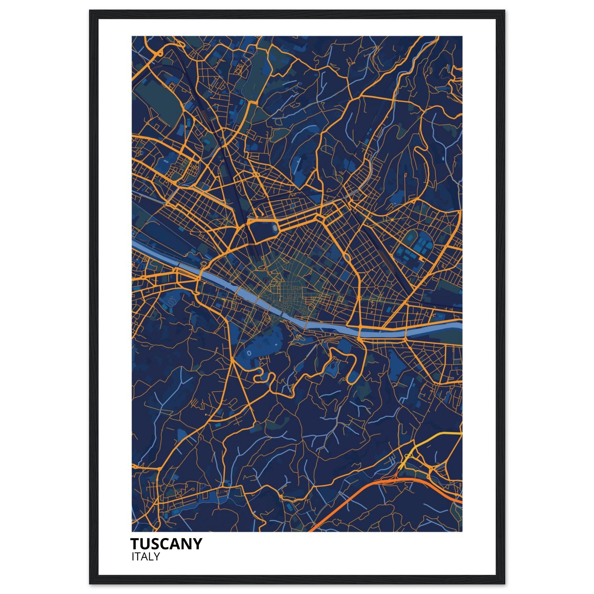 Tuscany Italy City Map Poster | Custom Map Art Print - Ink And Atlas