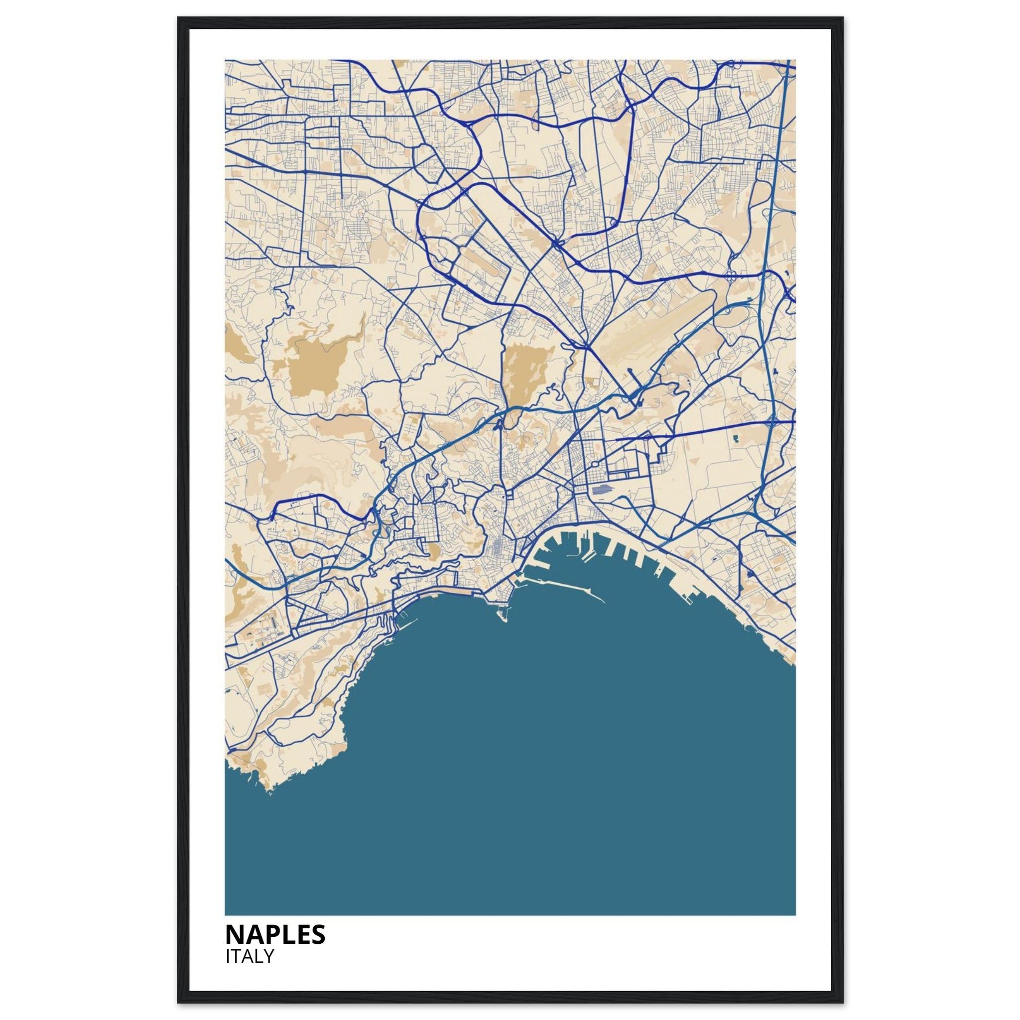 Naples Italy City Map Poster | Custom Map Art Print - Ink And Atlas