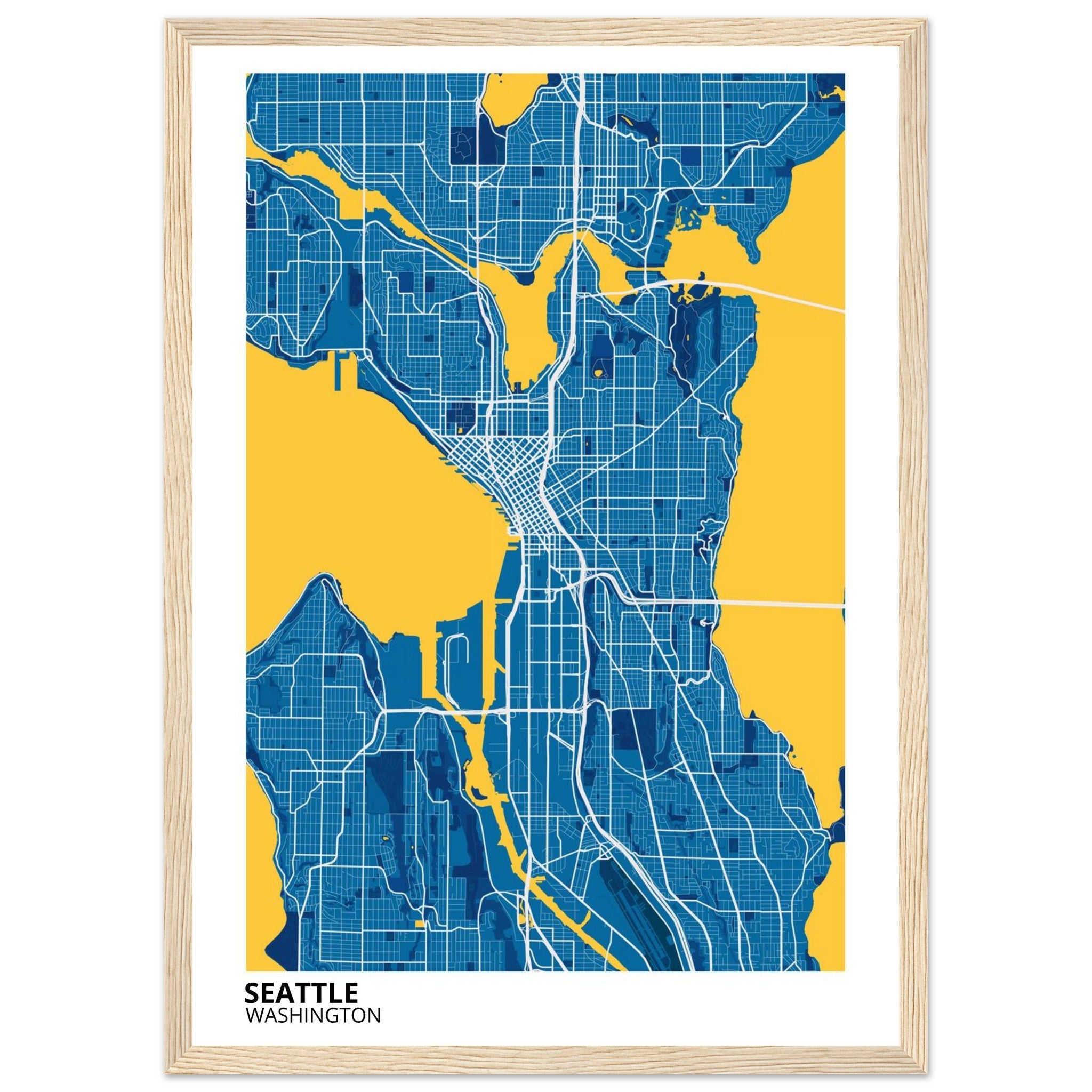 seattle map poster print