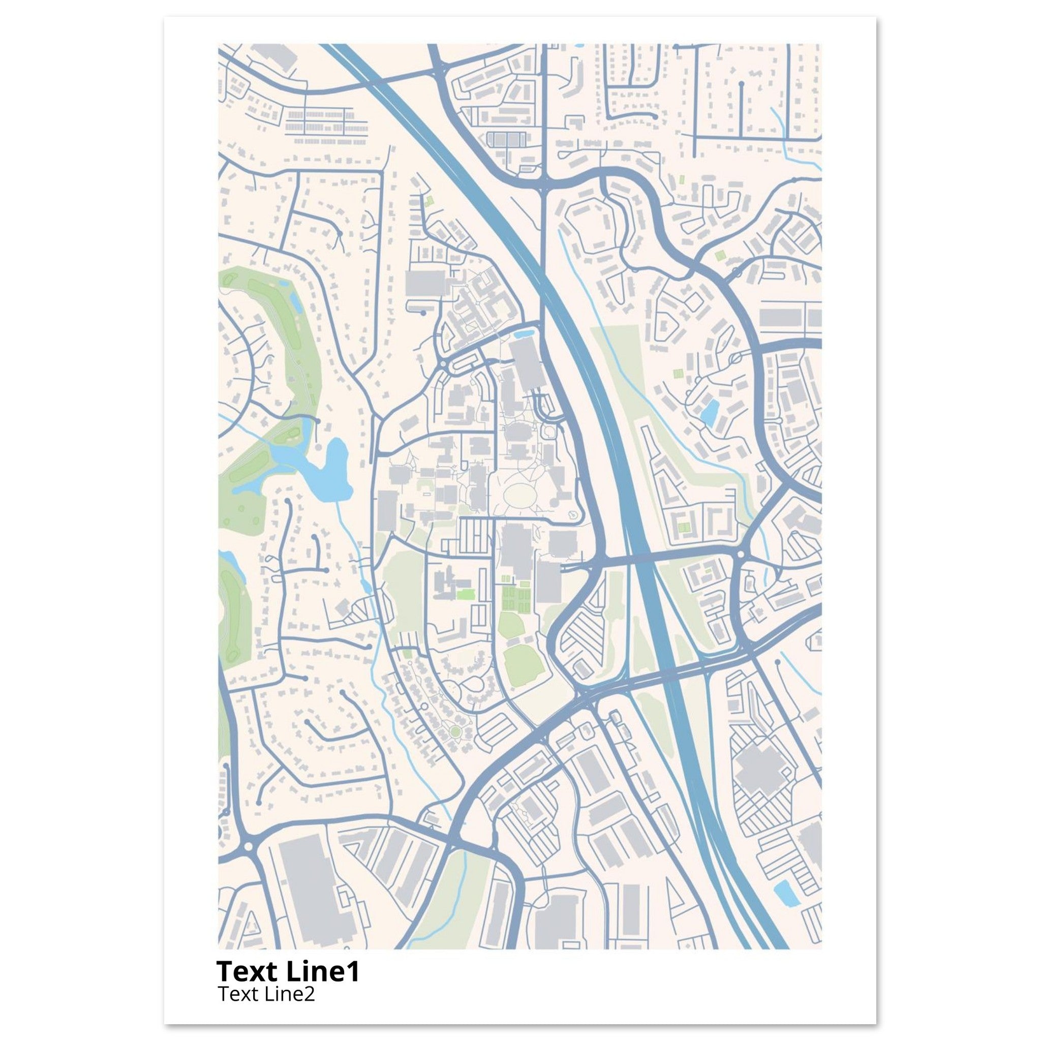 kennesaw state university georgia modern campus map print
