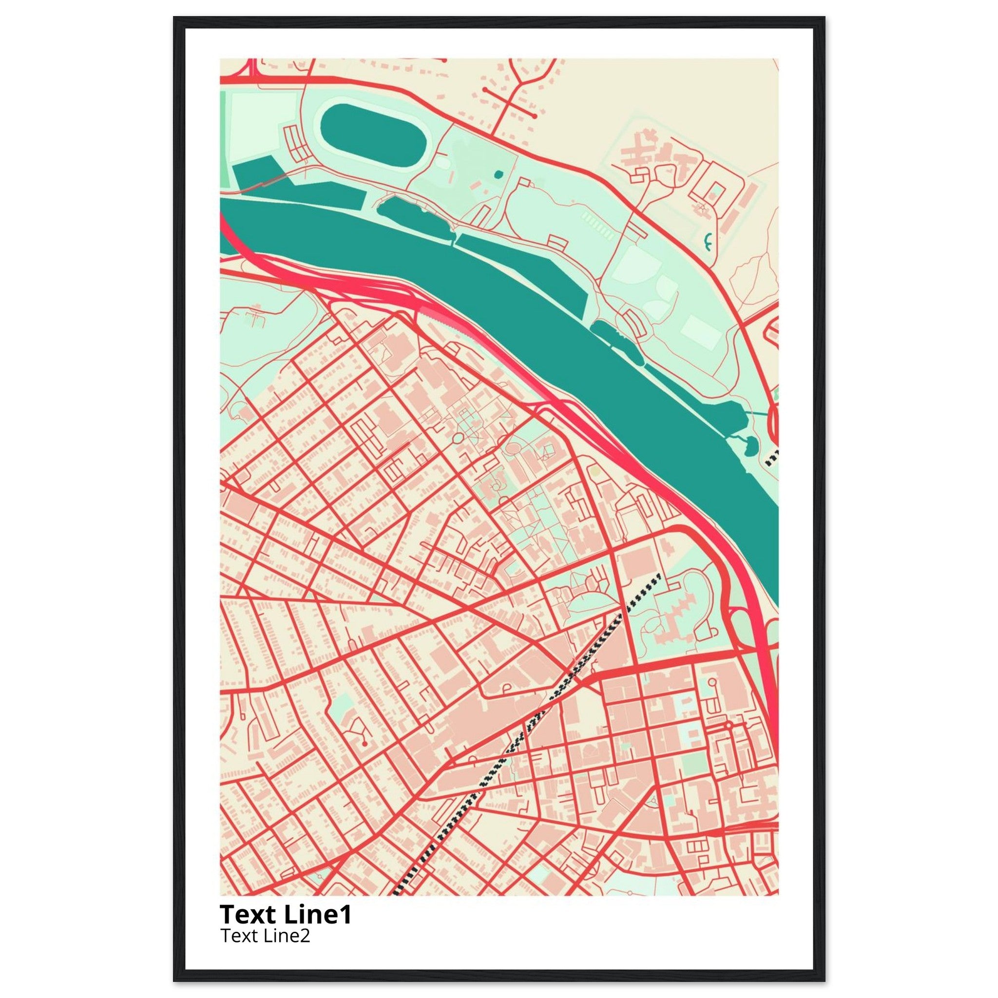 rutgers university new brunswick modern campus map print