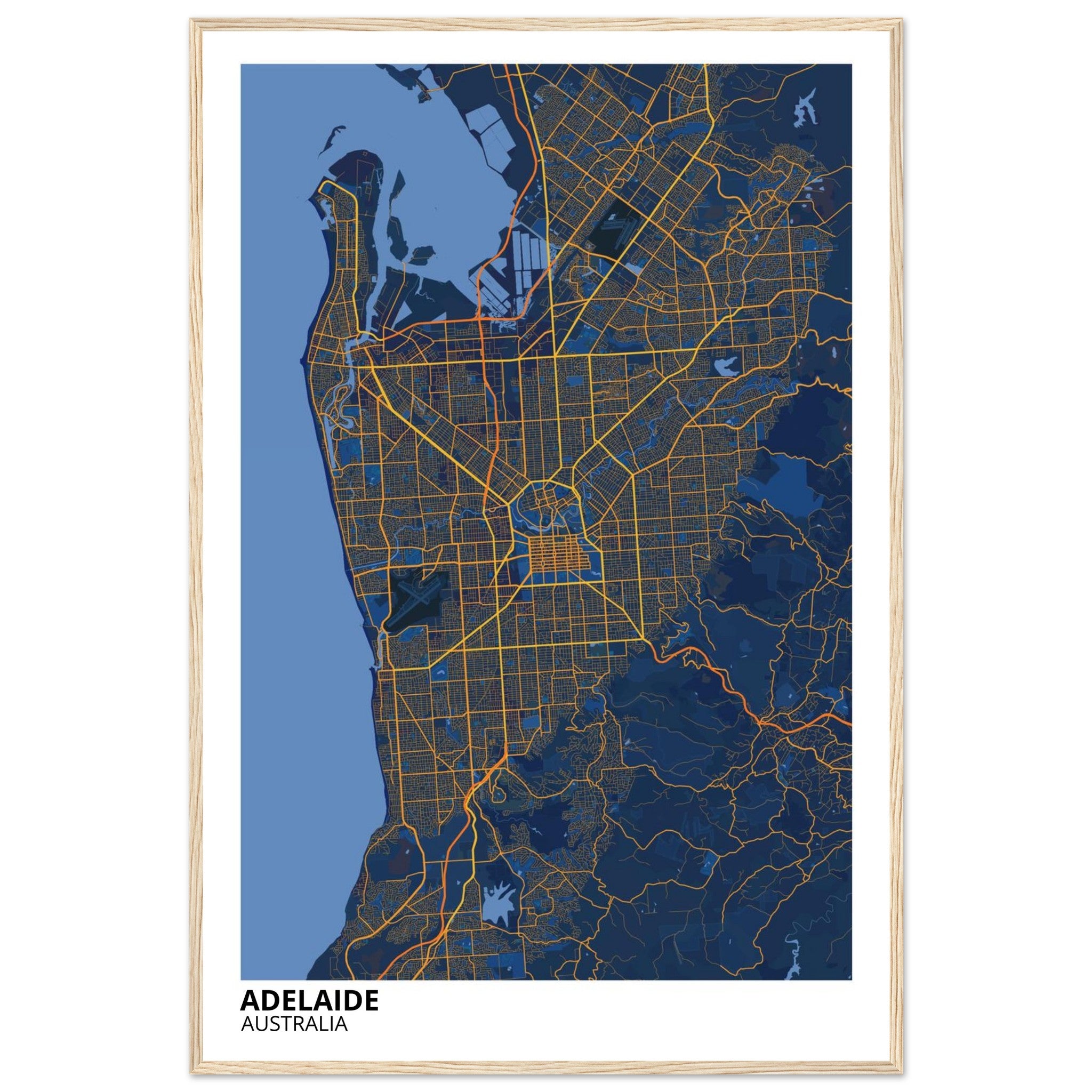 Adelaide Australia City Map Poster | Custom Map Art Print - Ink And Atlas