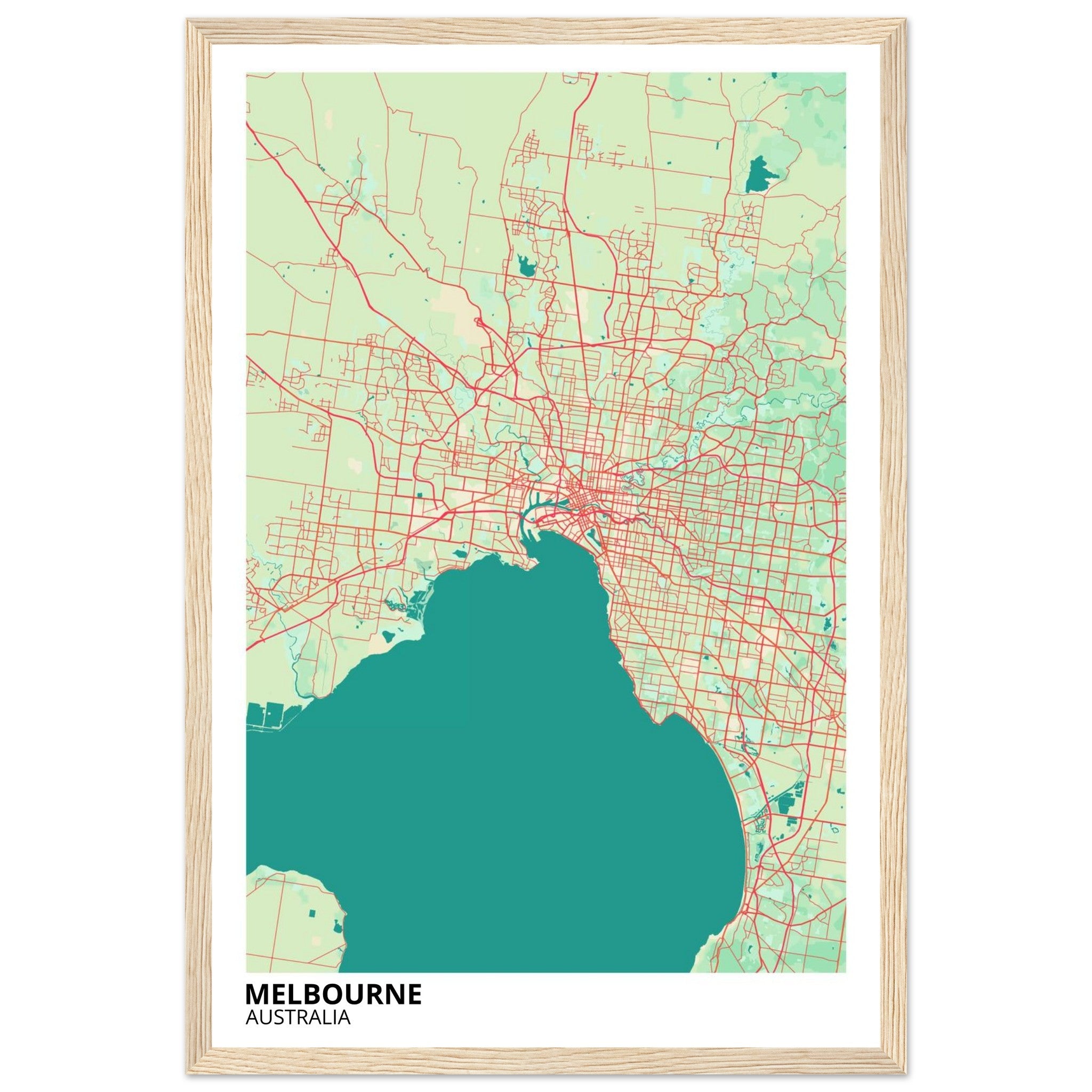 Melbourne Australia City Map Poster | Custom Map Art Print - Ink And Atlas