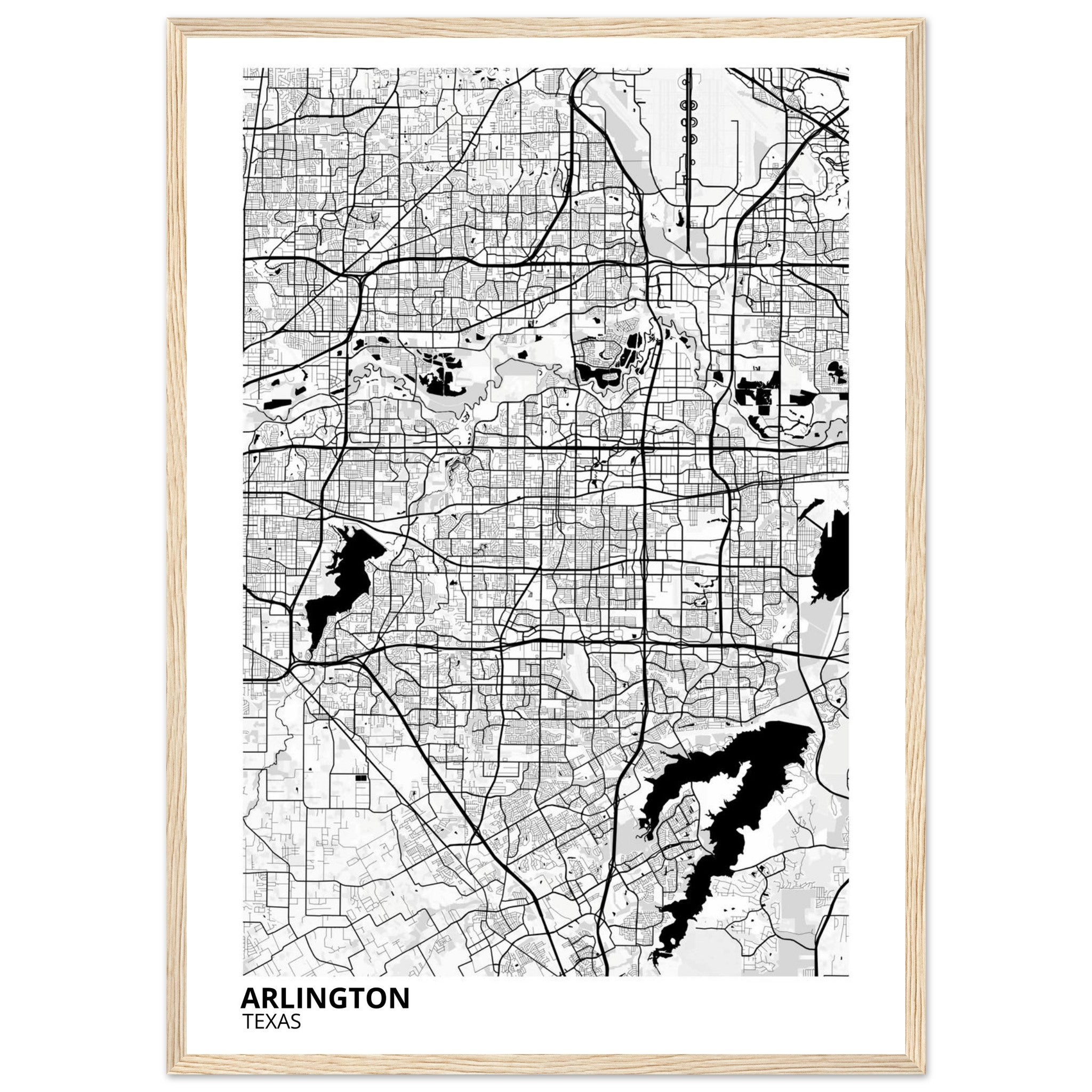 Arlington Texas City Map Poster | Custom Map Art Print - Ink And Atlas