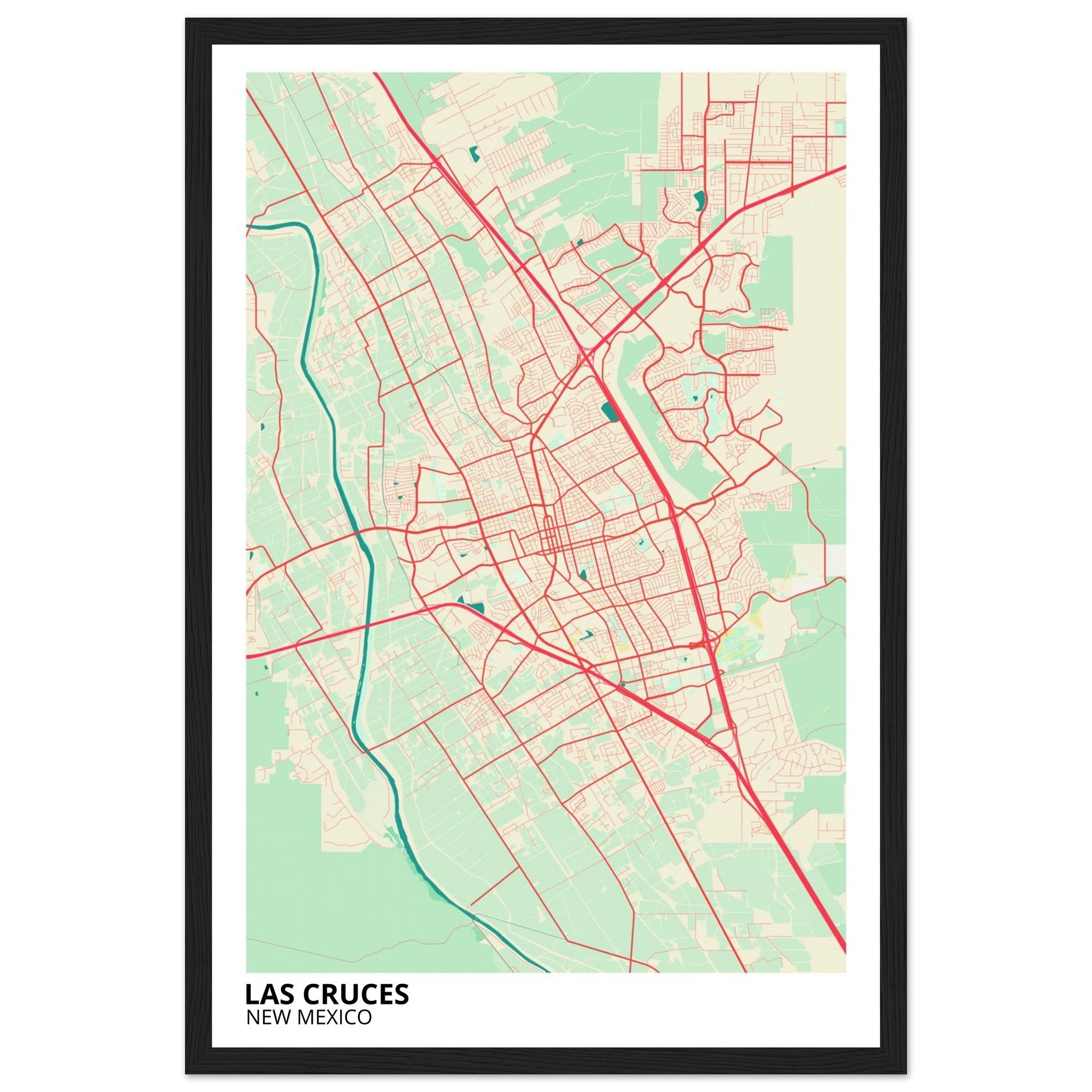 Las Cruces New Mexico City Map Poster | Custom Map Art Print - Ink And Atlas