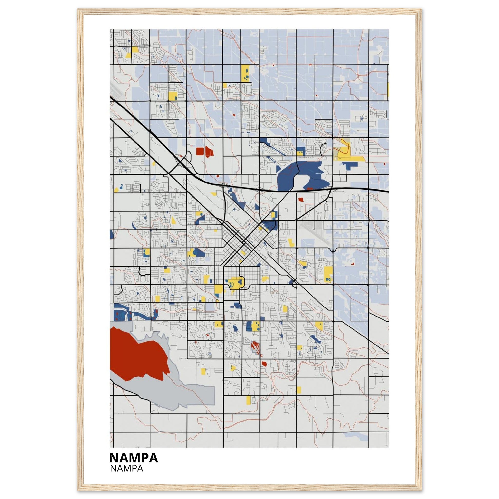 Nampa Idaho City Map Poster | Custom Map Art Print - Ink And Atlas