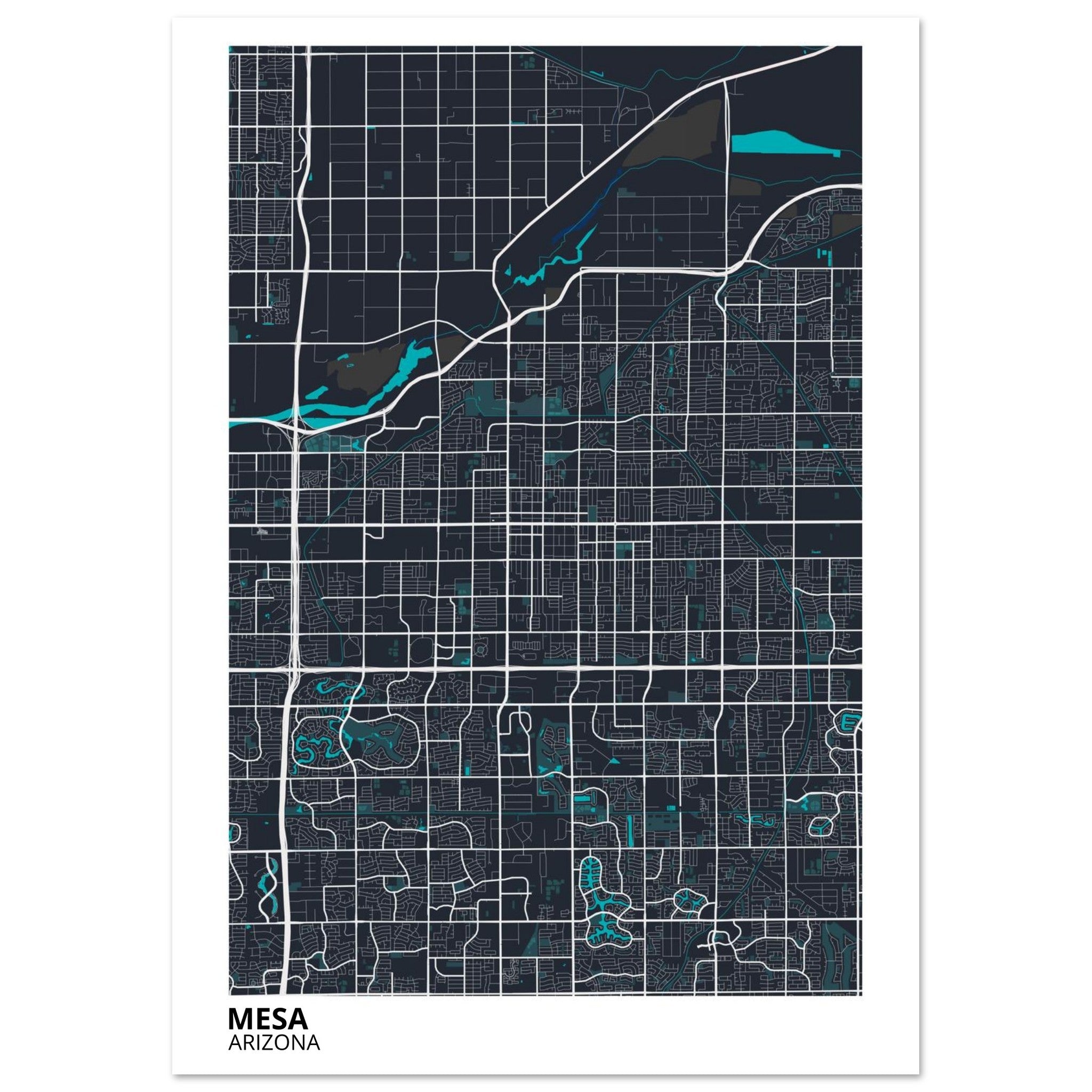 mesa map poster print