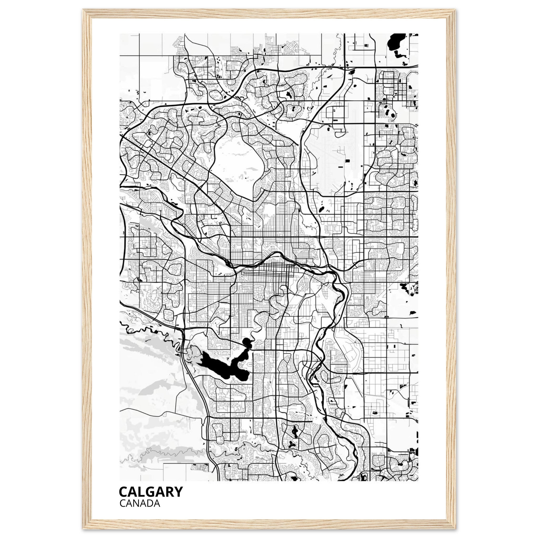 Calgary Canada City Map Poster | Custom Map Art Print - Ink And Atlas