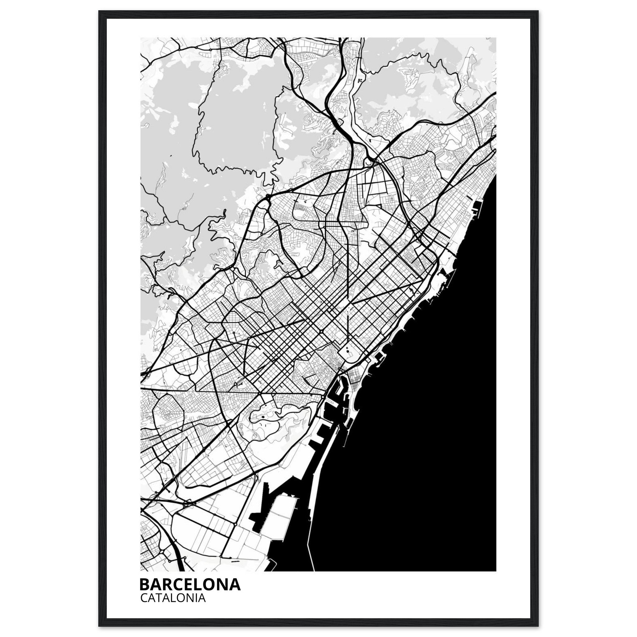Barcelona Spain City Map Poster | Custom Map Art Print - Ink And Atlas