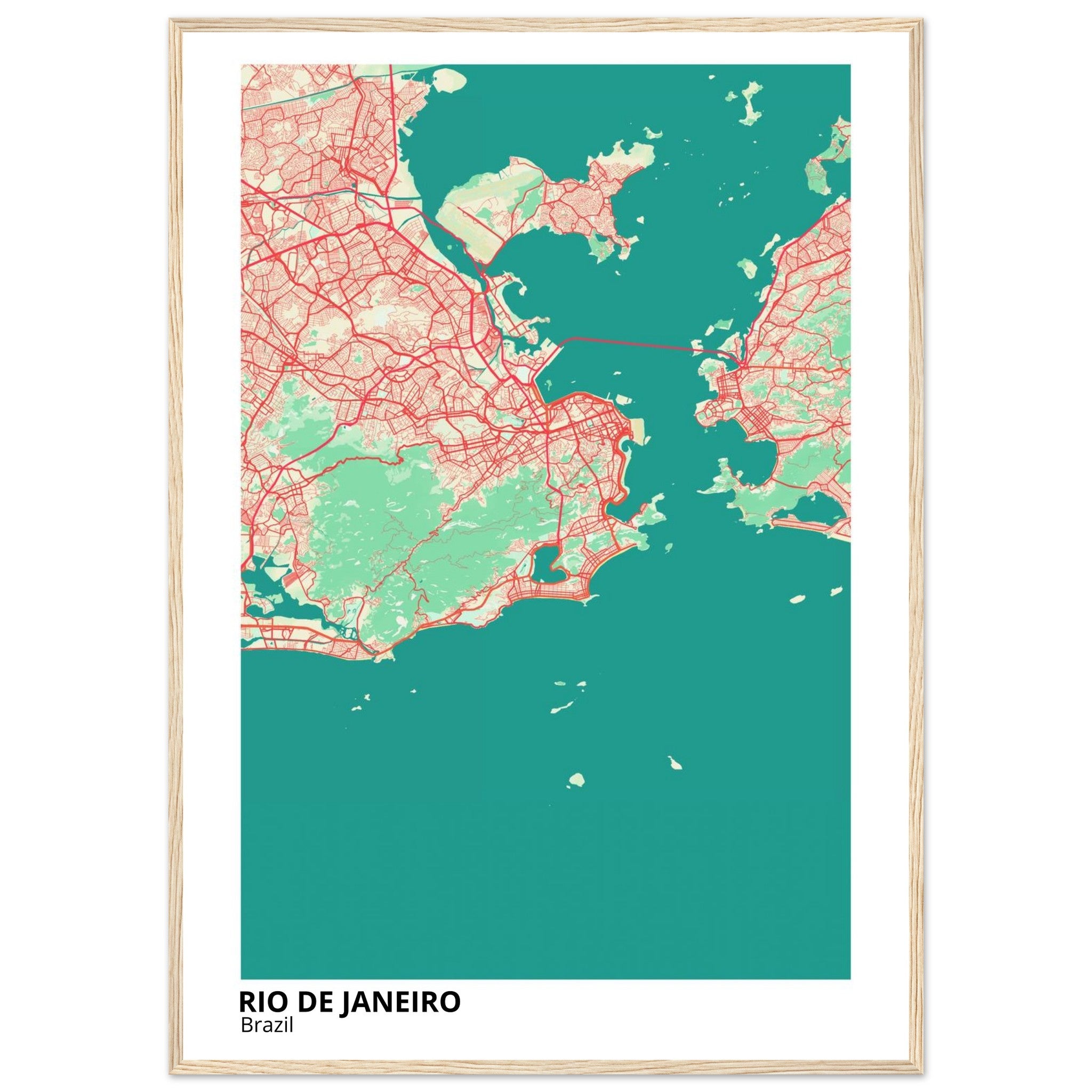 Rio De Janeiro Brazil City Map Poster | Custom Map Art Print - Ink And Atlas
