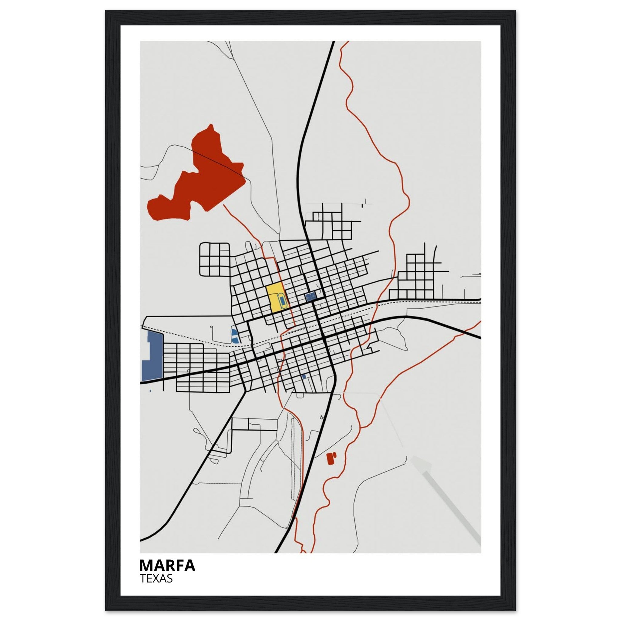 Marfa Texas City Map Poster | Custom Map Art Print - Ink And Atlas