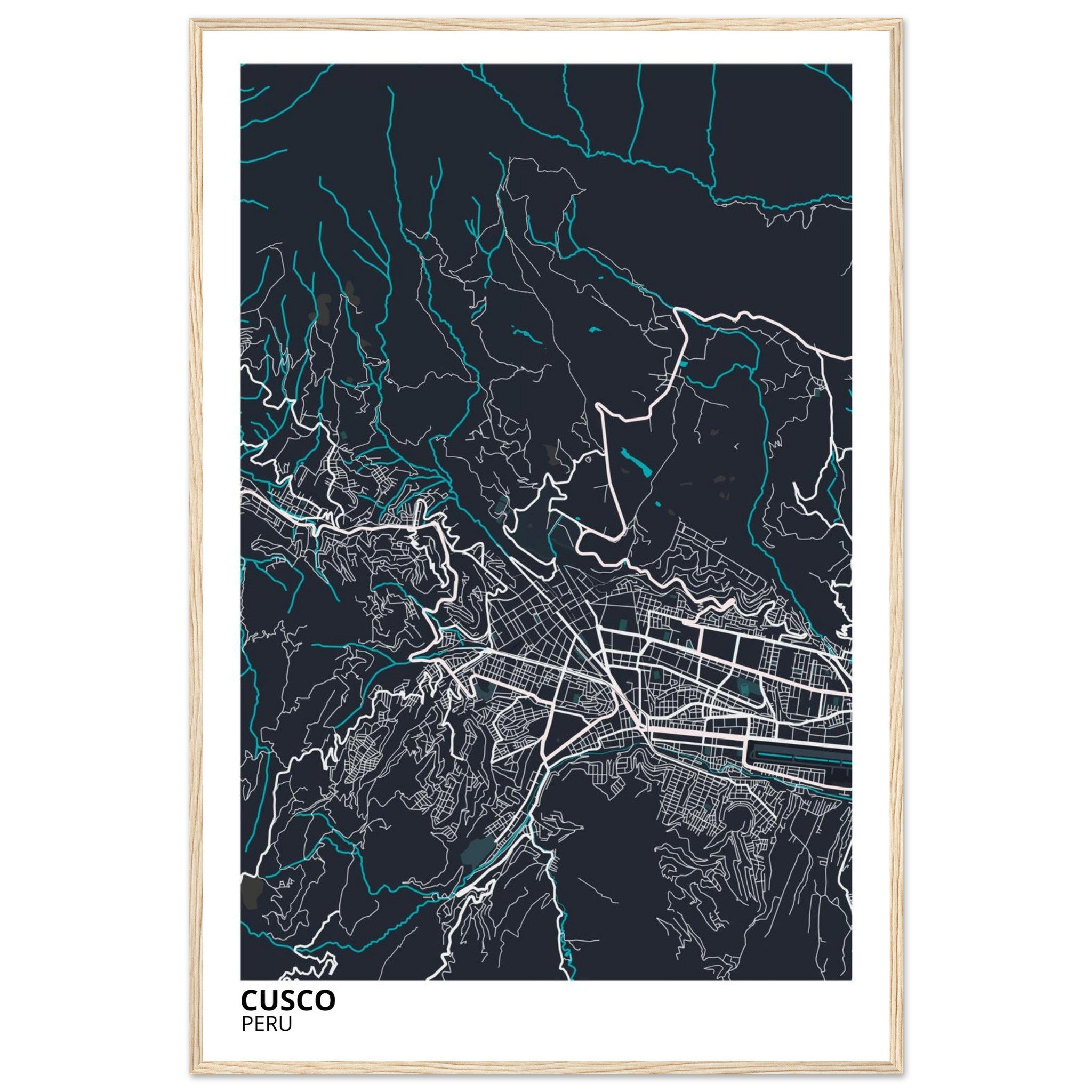 Cusco Peru City Map Poster | Custom Map Art Print - Ink And Atlas