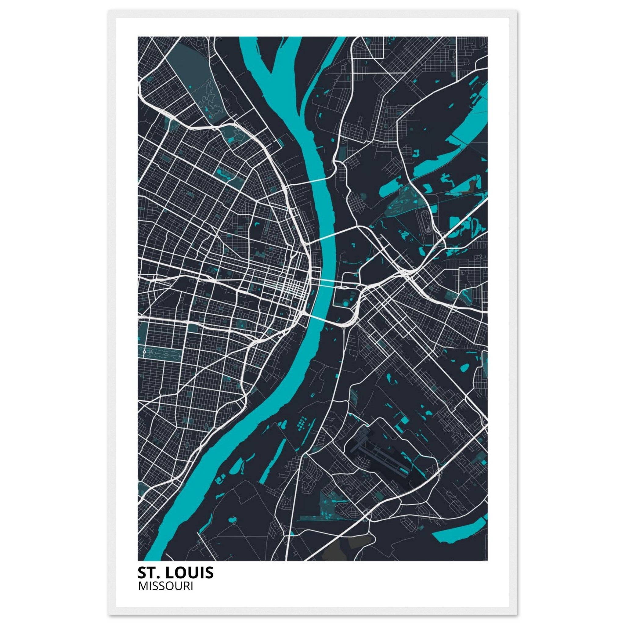 st louis map poster print