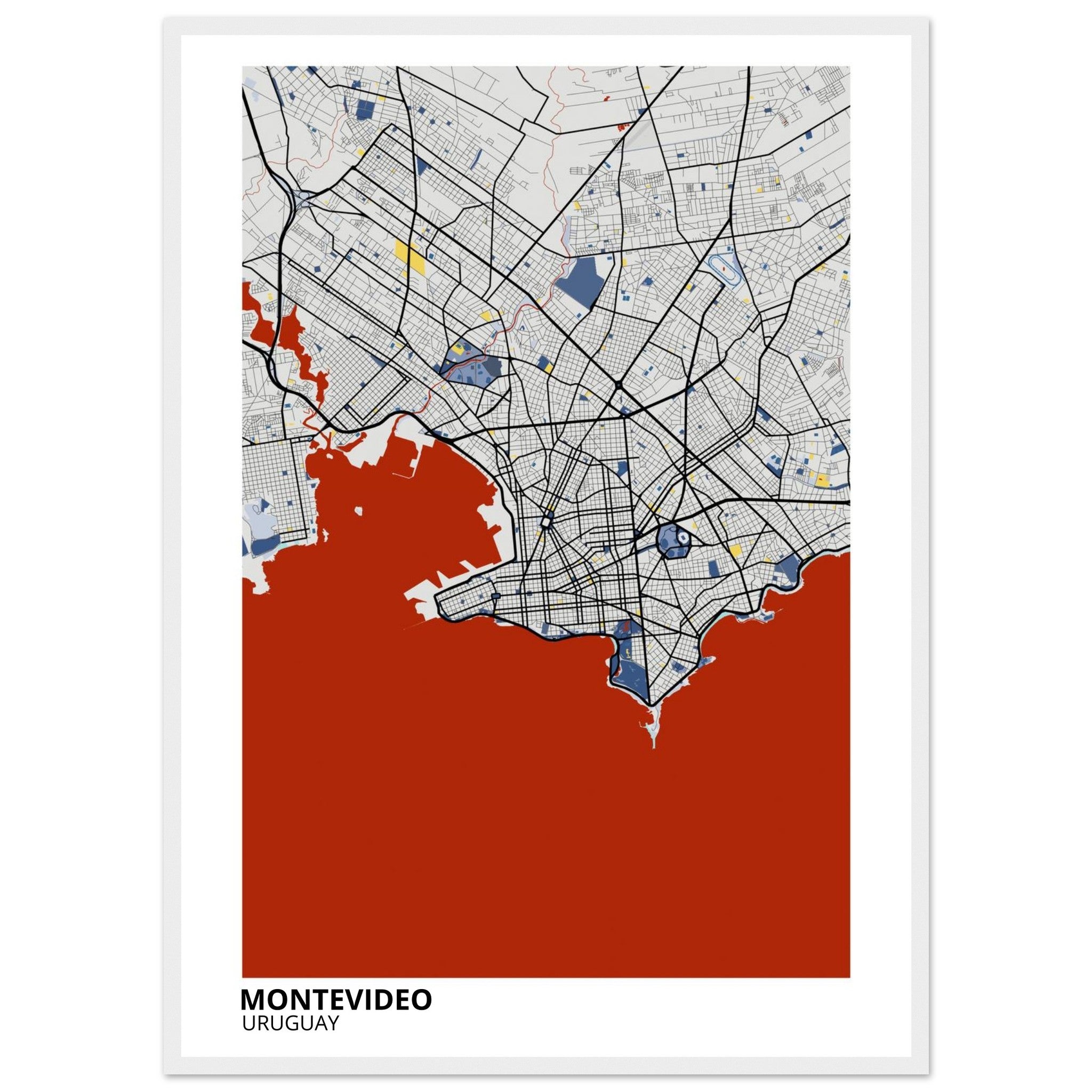 Montevideo Uruguay City Map Poster | Custom Map Art Print - Ink And Atlas