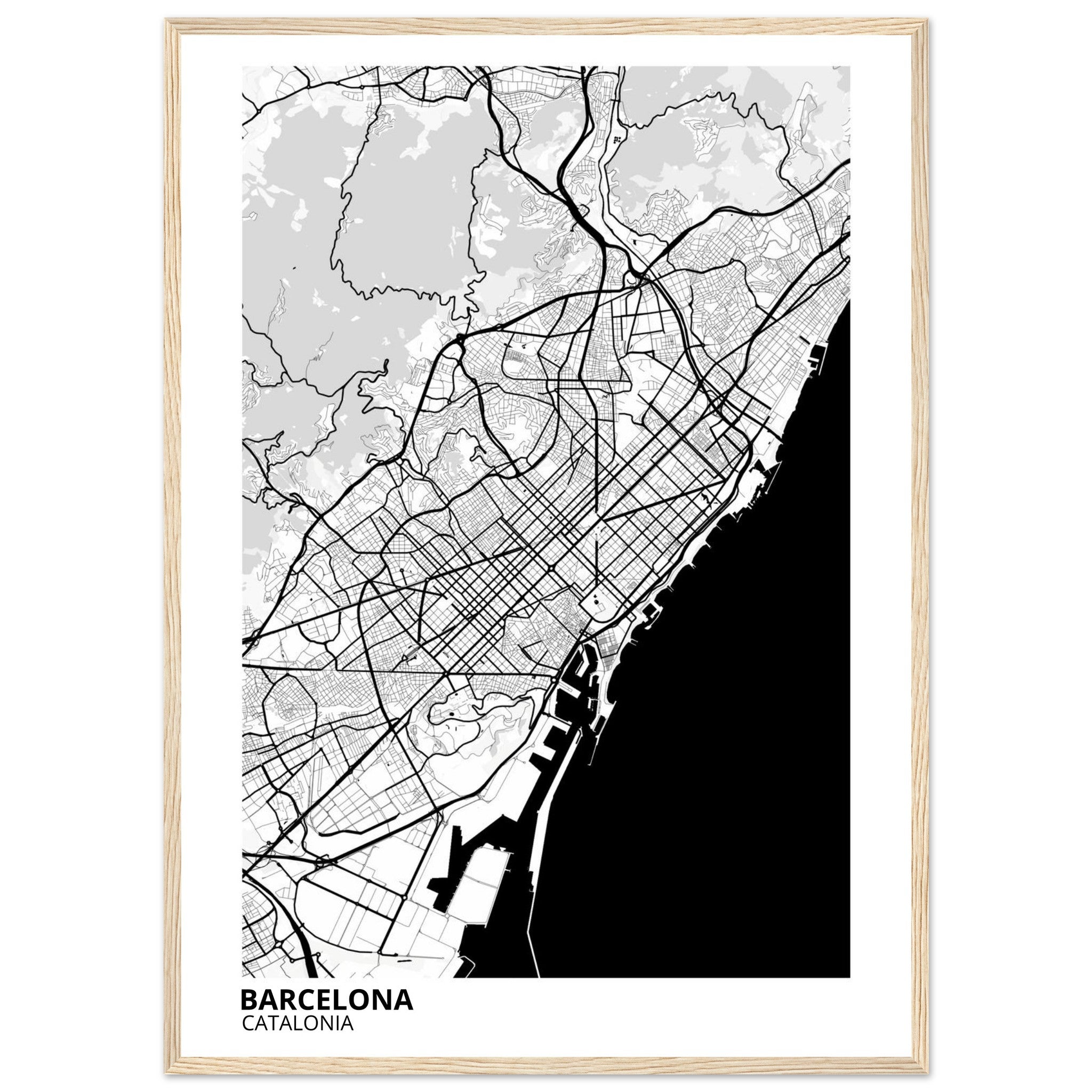 Barcelona Spain City Map Poster | Custom Map Art Print - Ink And Atlas