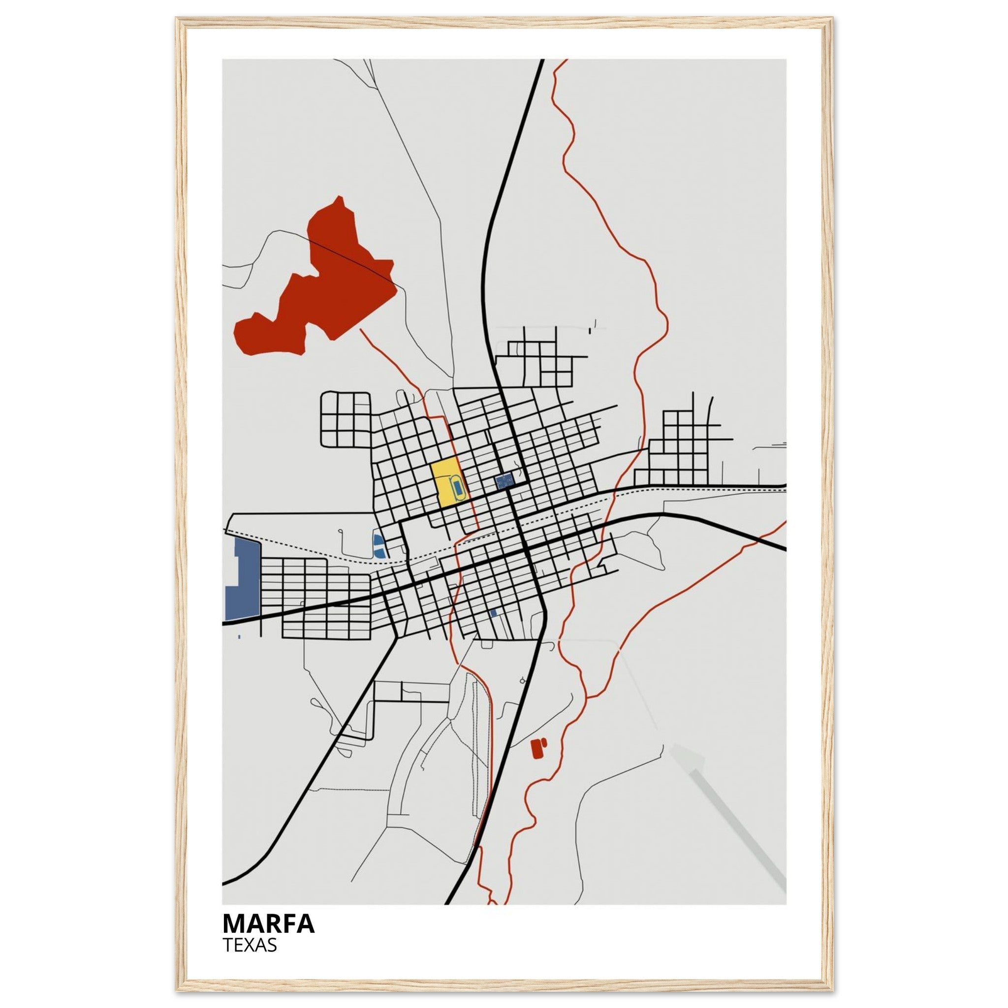 Marfa Texas City Map Poster | Custom Map Art Print - Ink And Atlas