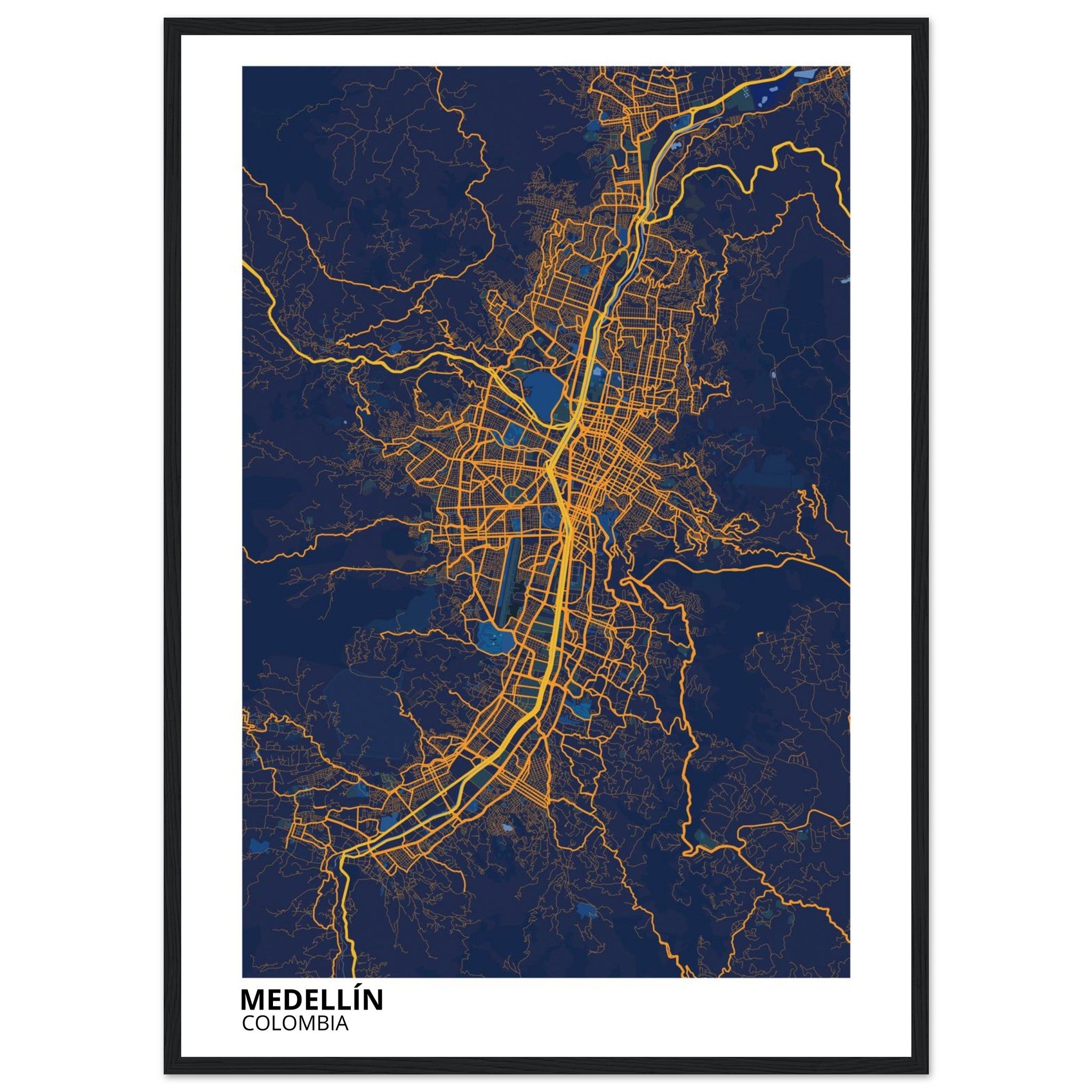 Medellín Colombia City Map Poster | Custom Map Art Print - Ink And Atlas
