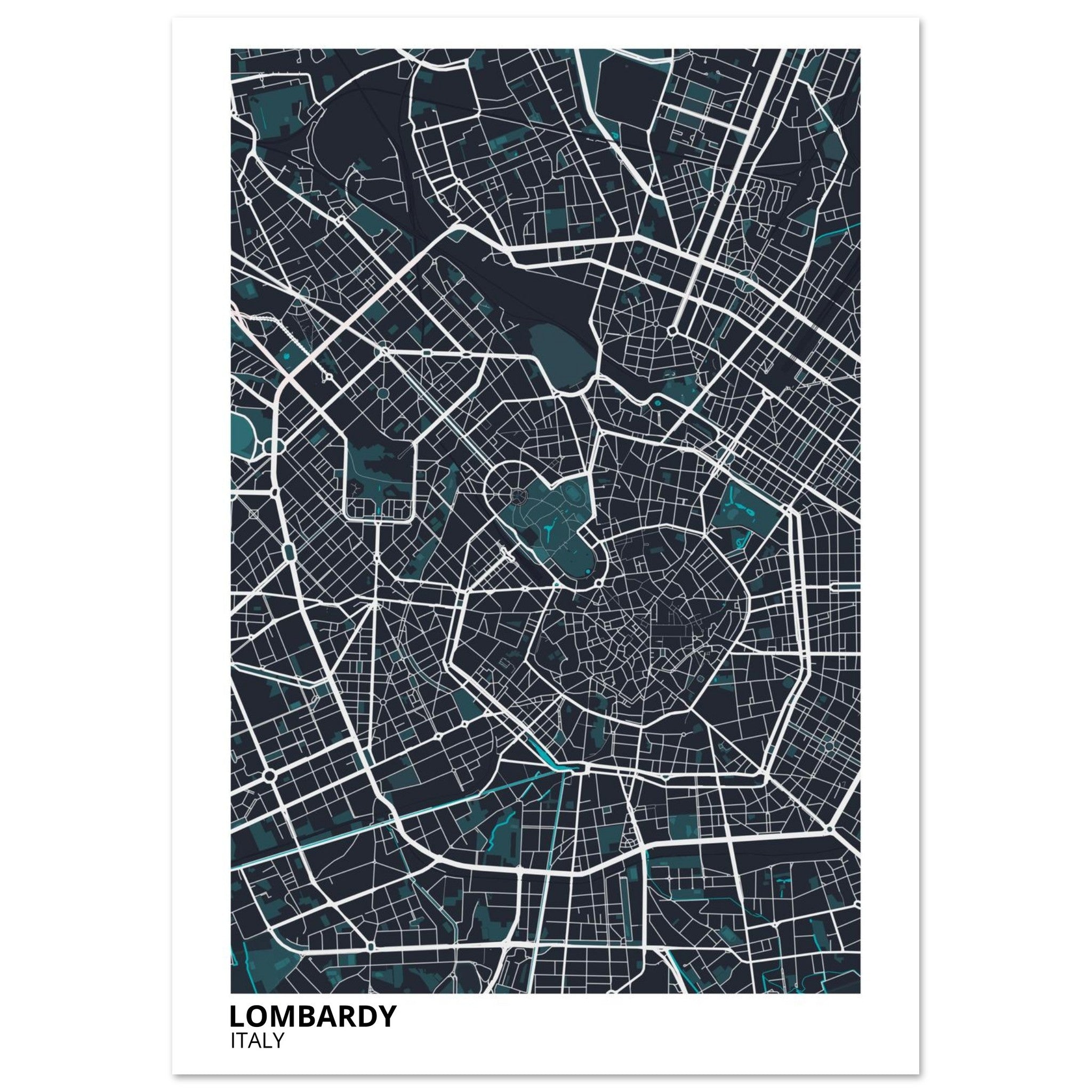 Lombardy Italy City Map Poster | Custom Map Art Print - Ink And Atlas
