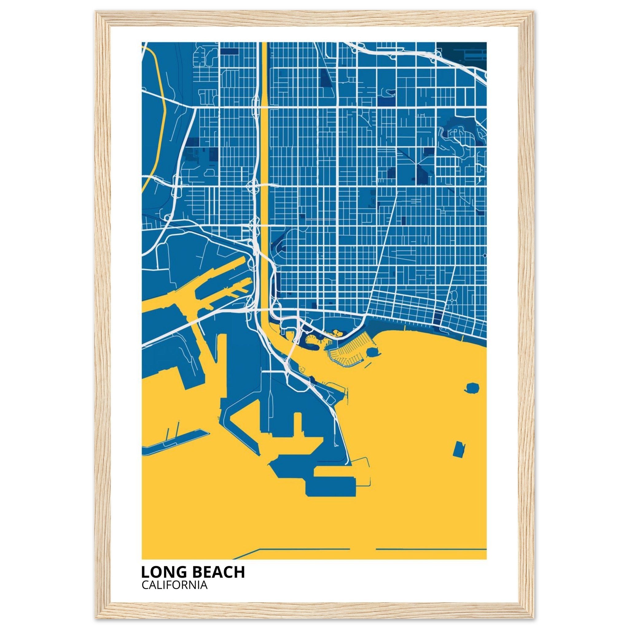 long beach map poster print