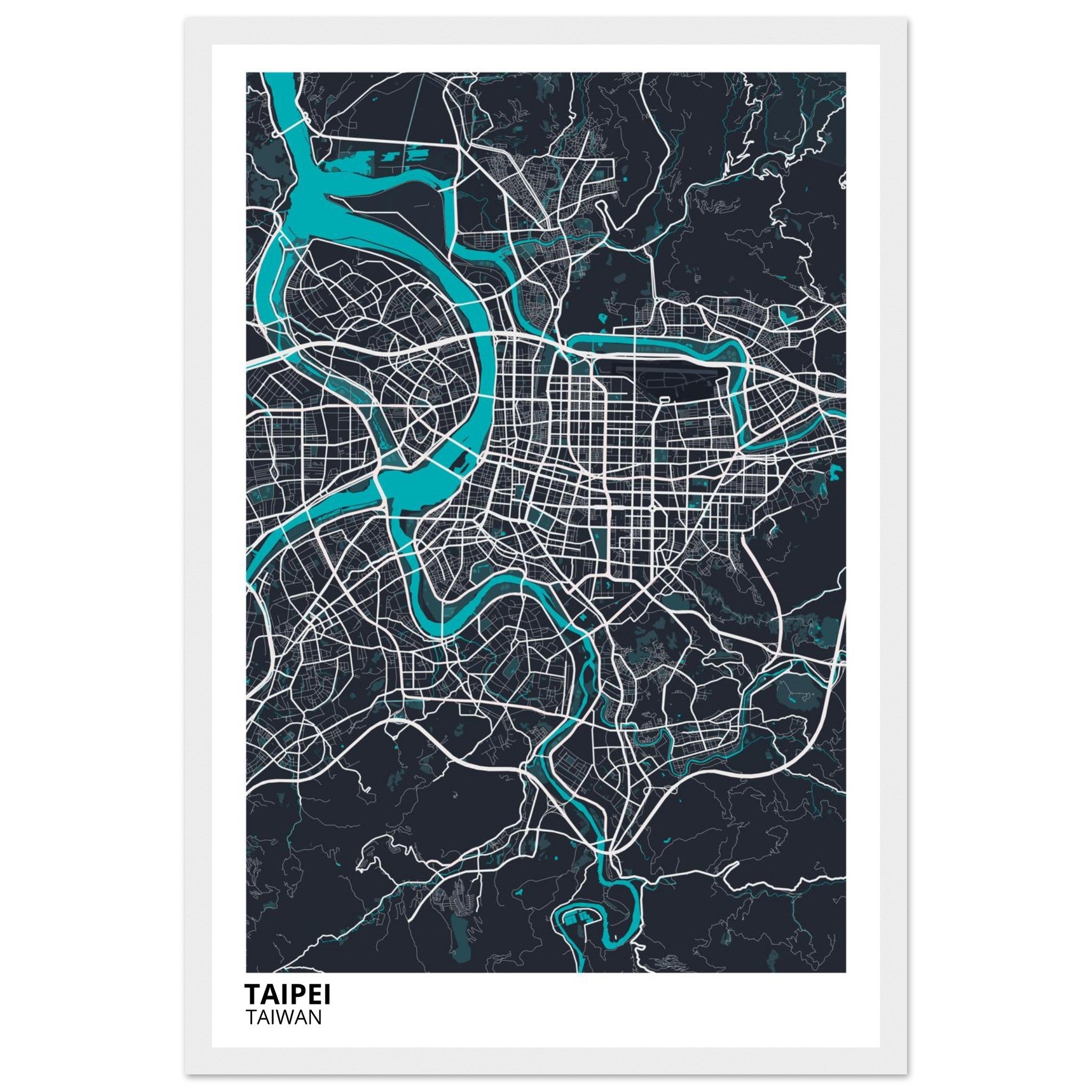 Taipei Taiwan City Map Poster | Custom Map Art Print - Ink And Atlas