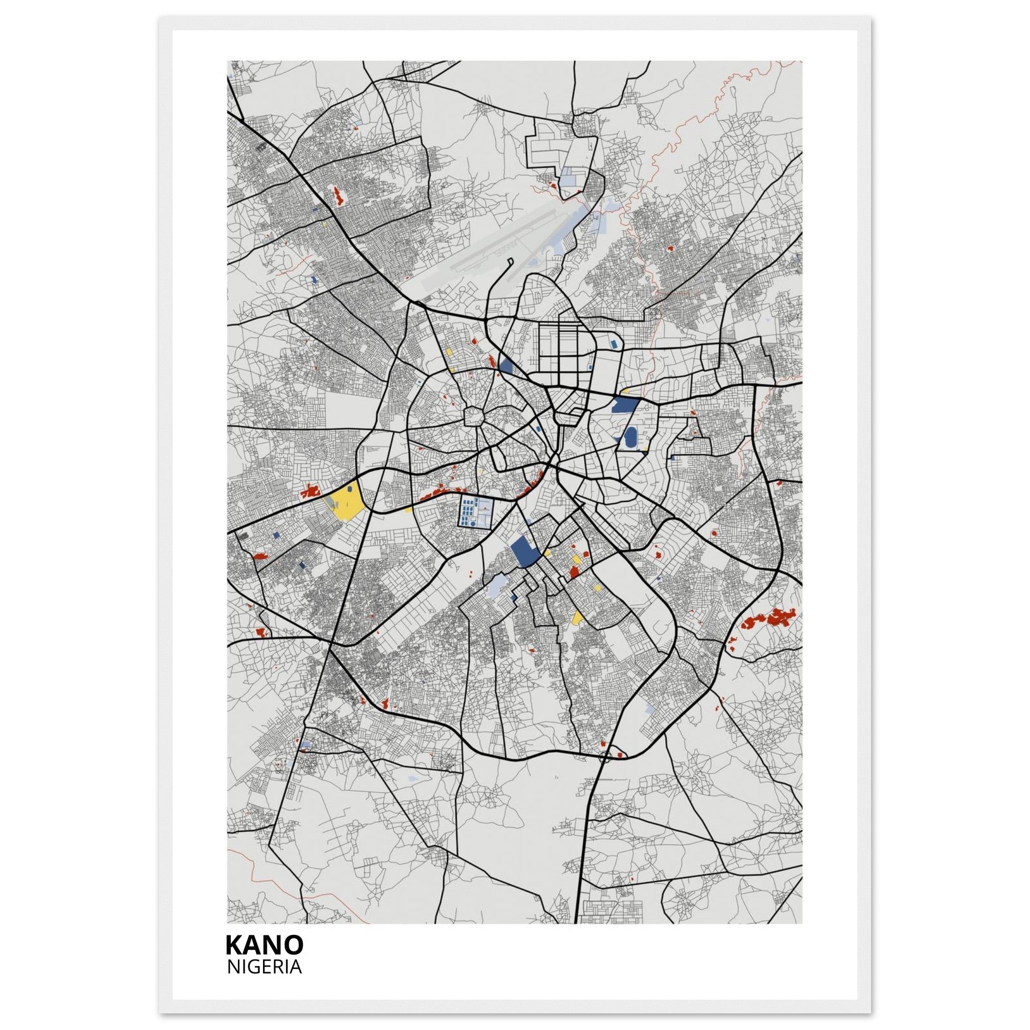 Kano Nigeria City Map Poster | Custom Map Art Print - Ink And Atlas