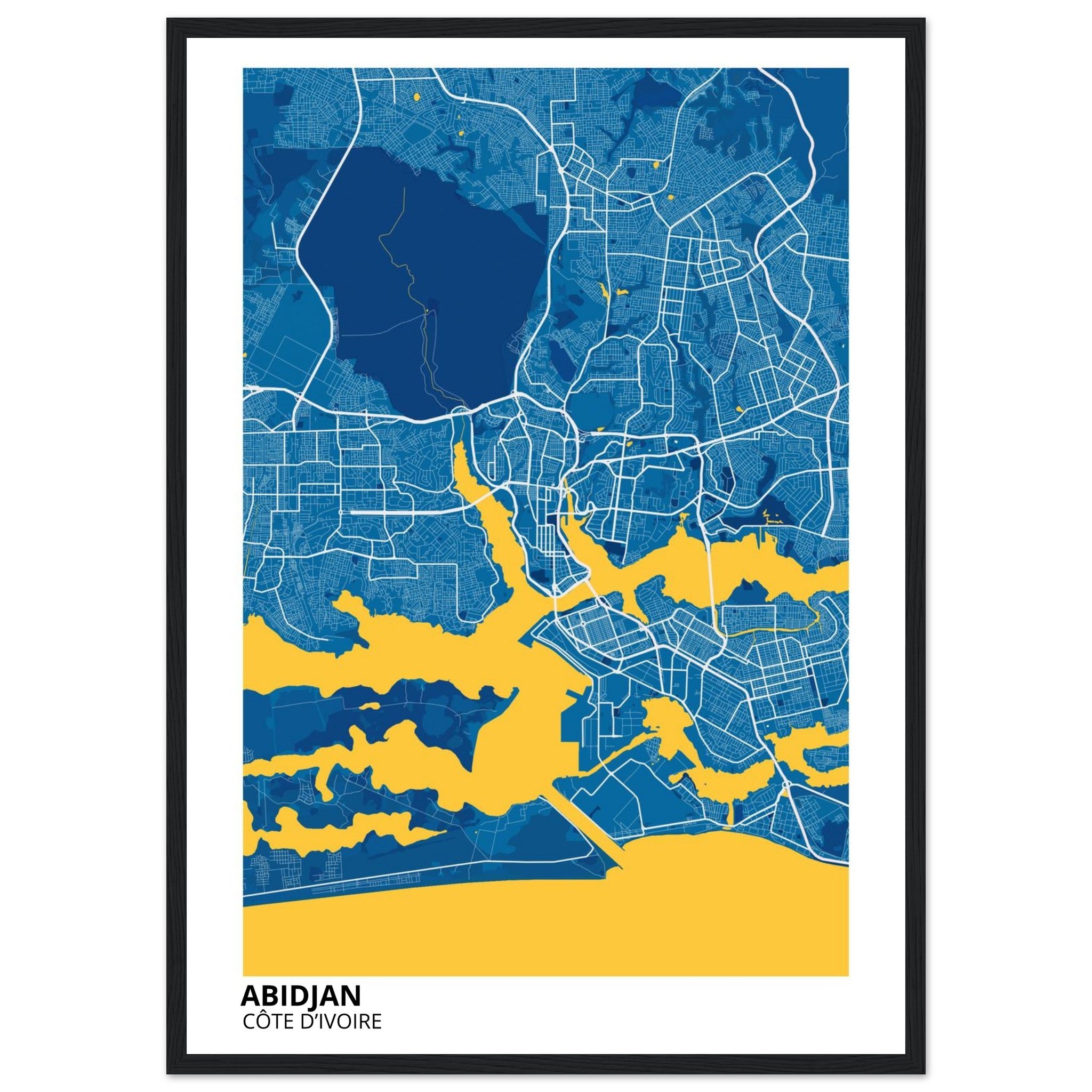Abidjan Côte d’Ivoire City Map Poster | Custom Map Art Print - Ink And Atlas