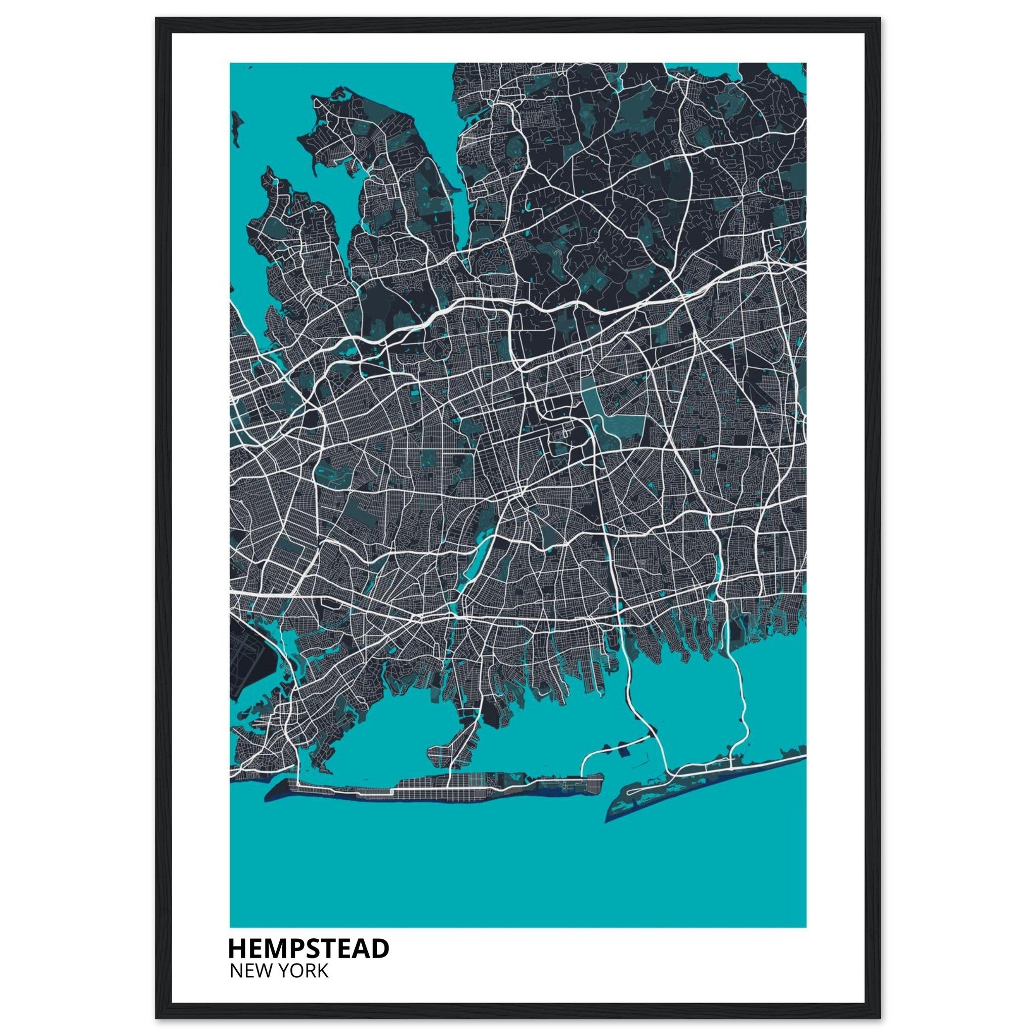 hempstead map poster print