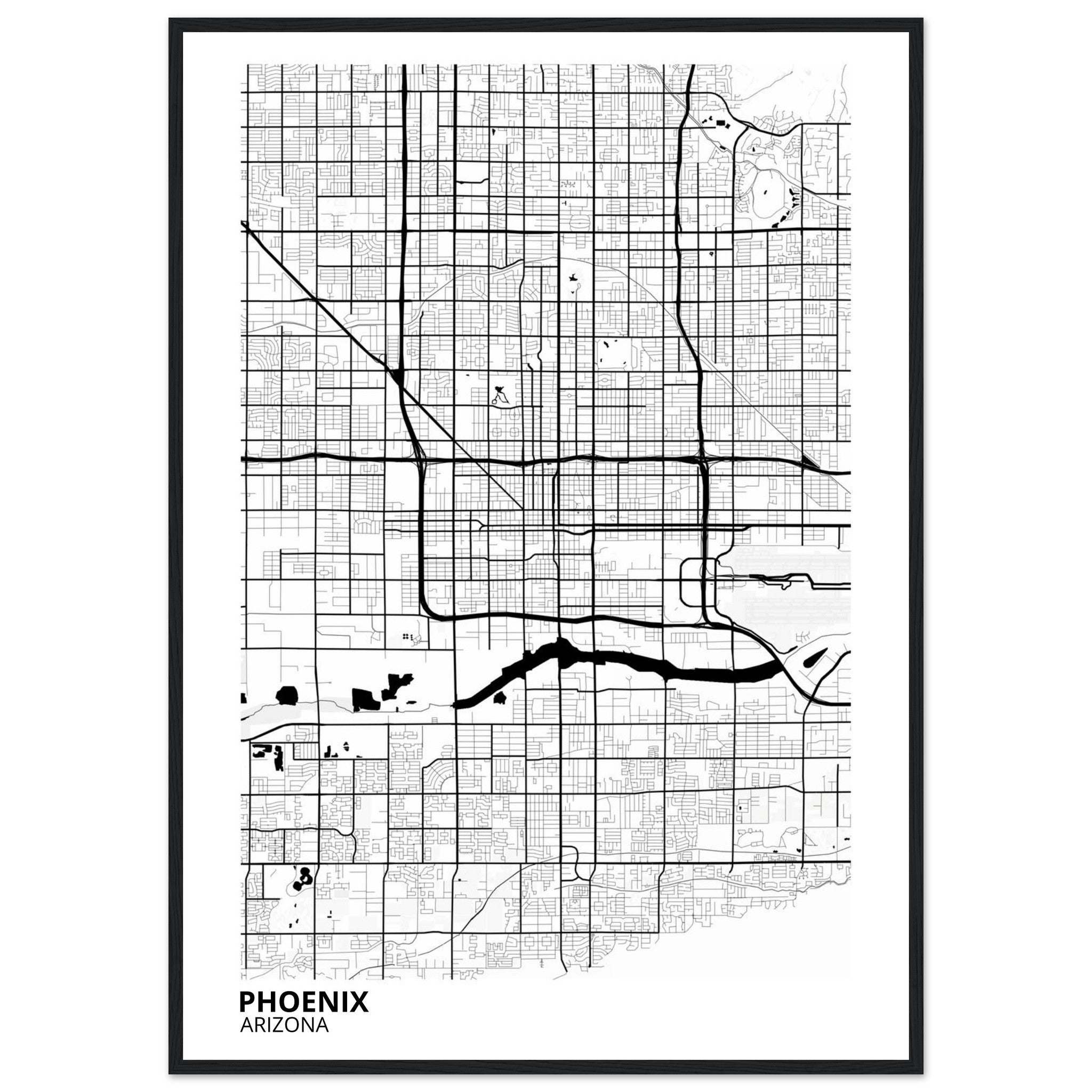 phoenix map poster print