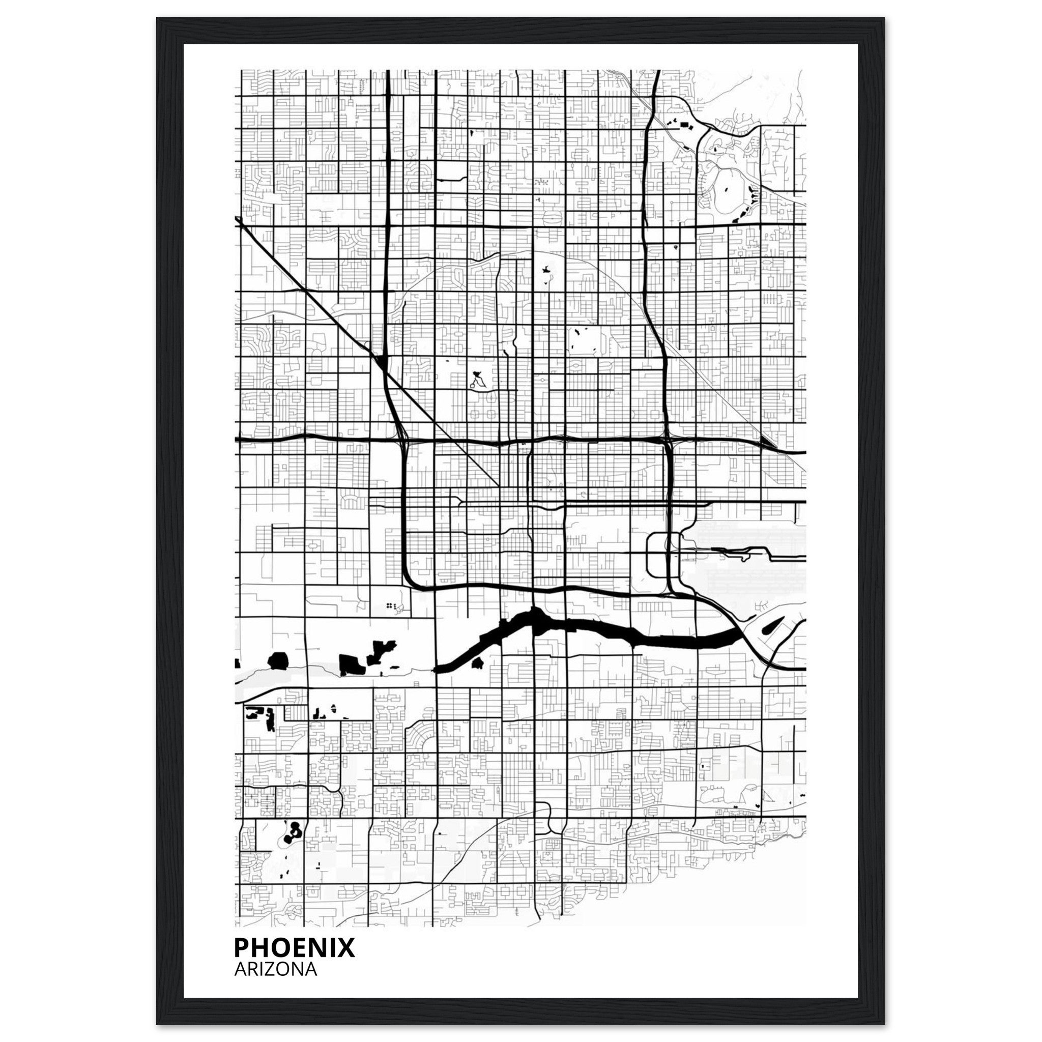 phoenix map poster print