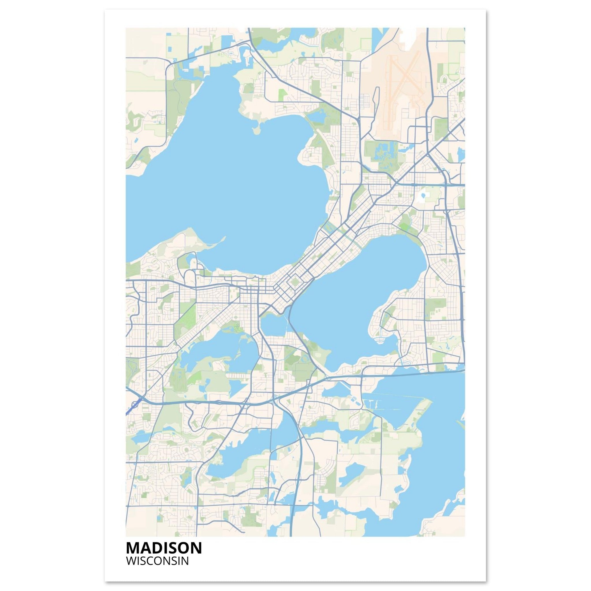 madison map poster print