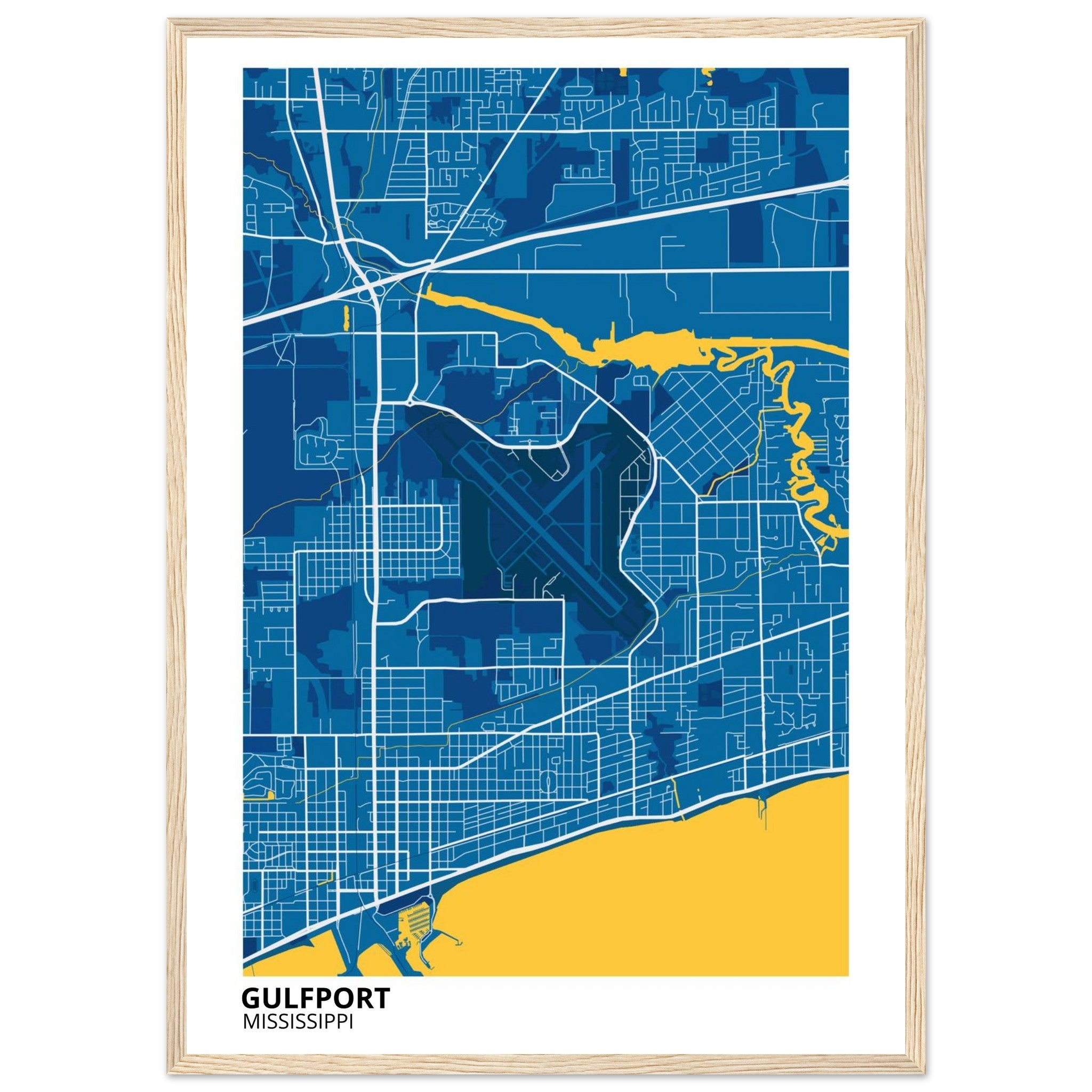 Gulfport Mississippi City Map Poster | Custom Map Art Print - Ink And Atlas