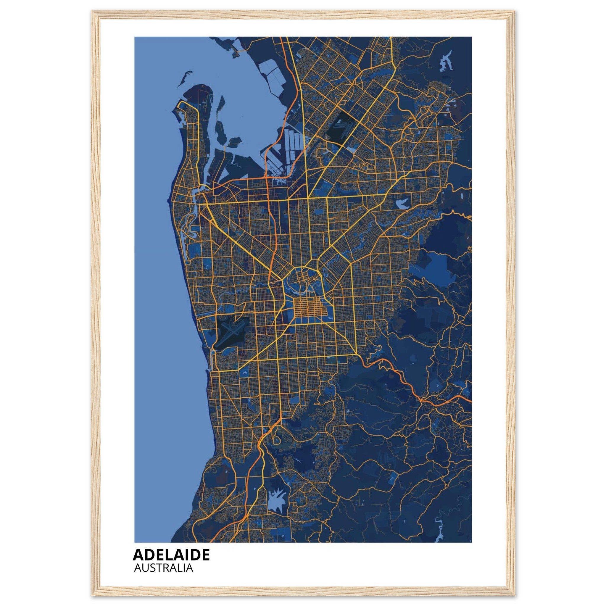Adelaide Australia City Map Poster | Custom Map Art Print - Ink And Atlas