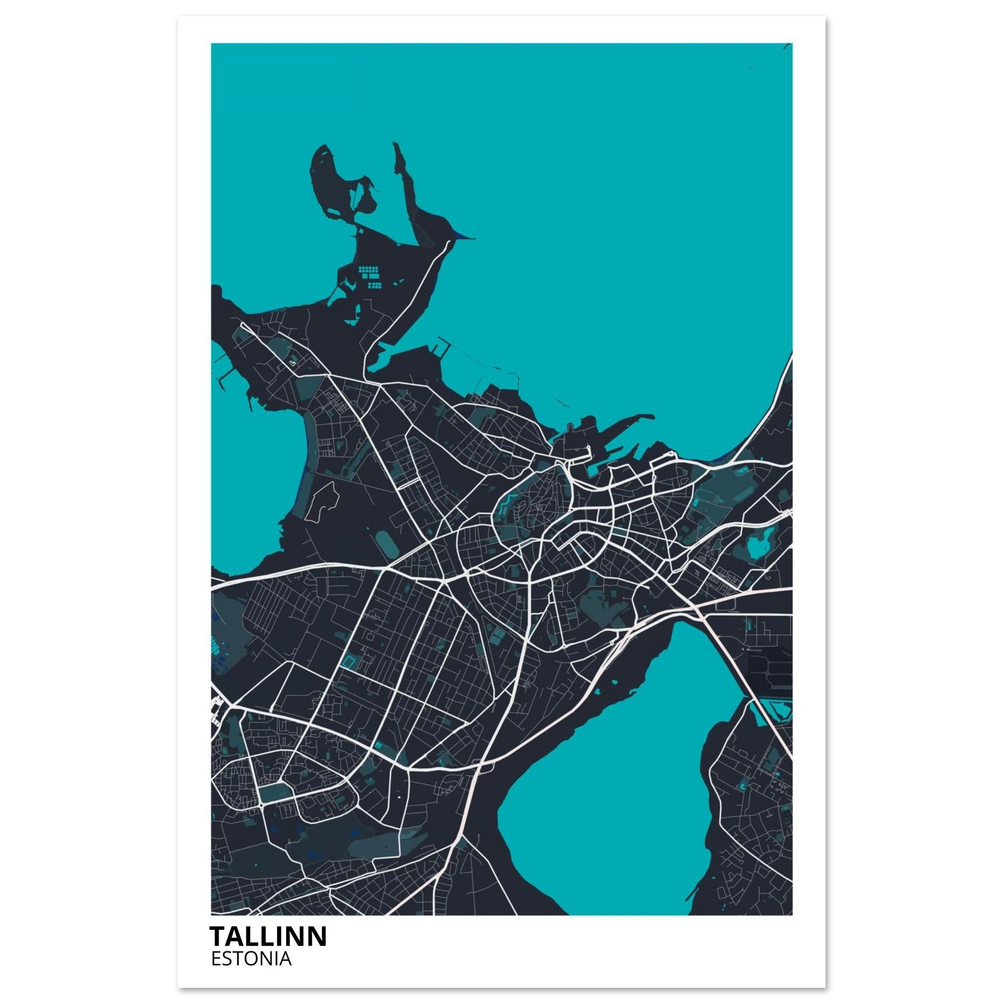 Tallinn Estonia City Map Poster | Custom Map Art Print - Ink And Atlas