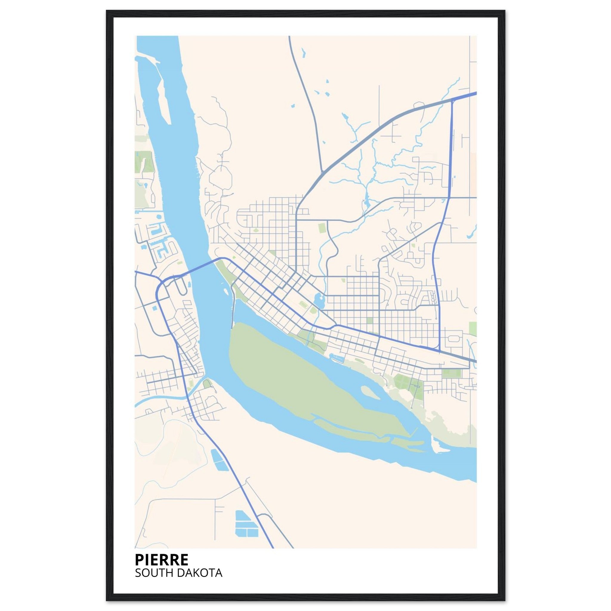 pierre map poster print