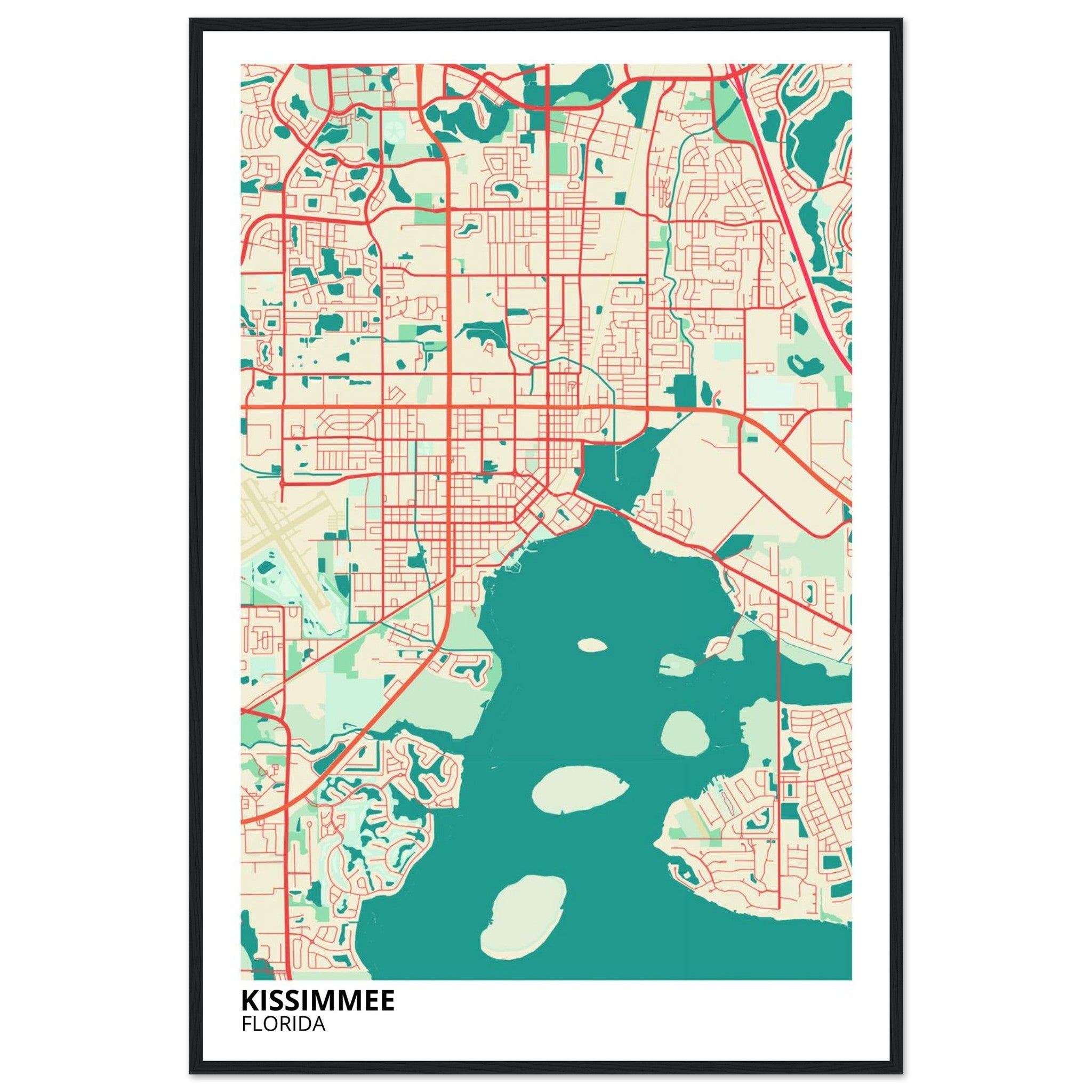 Kissimmee Florida City Map Poster | Custom Map Art Print - Ink And Atlas