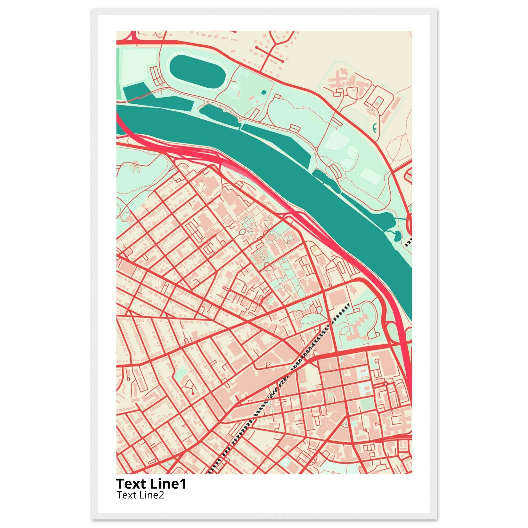 rutgers university new brunswick modern campus map print