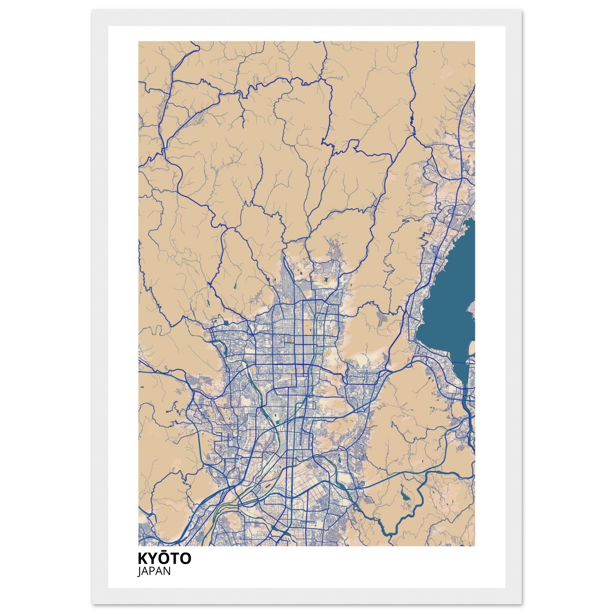 Kyoto Japan City Map Poster | Custom Map Art Print - Ink And Atlas