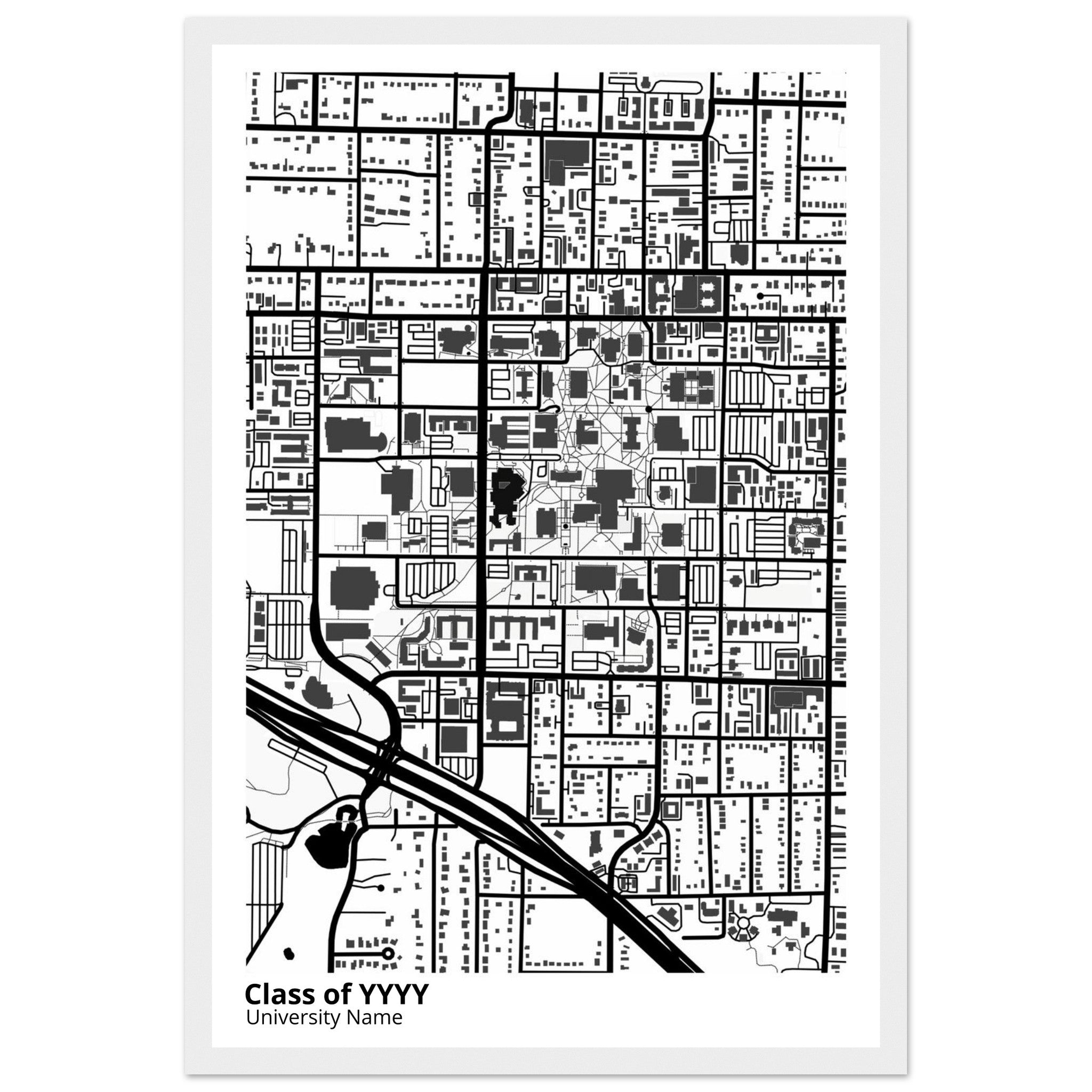 custom modern campus map print