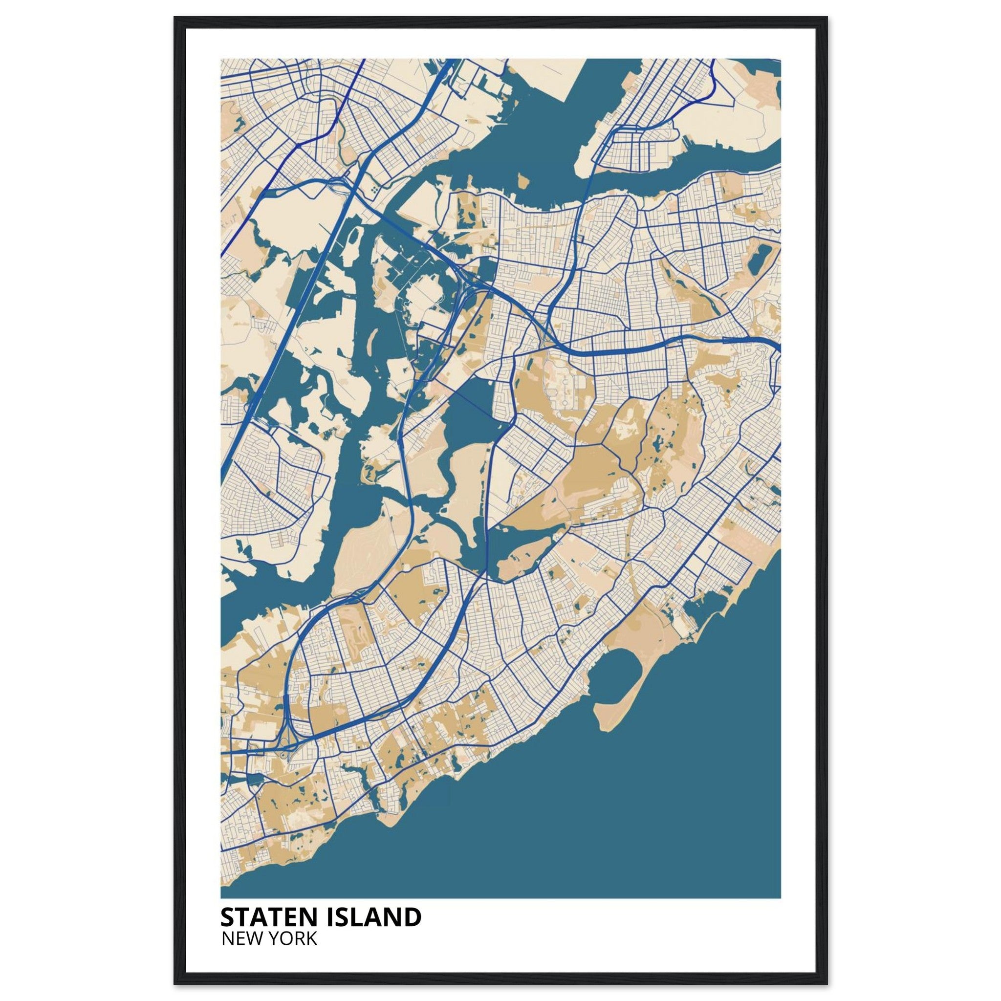 staten island map poster print