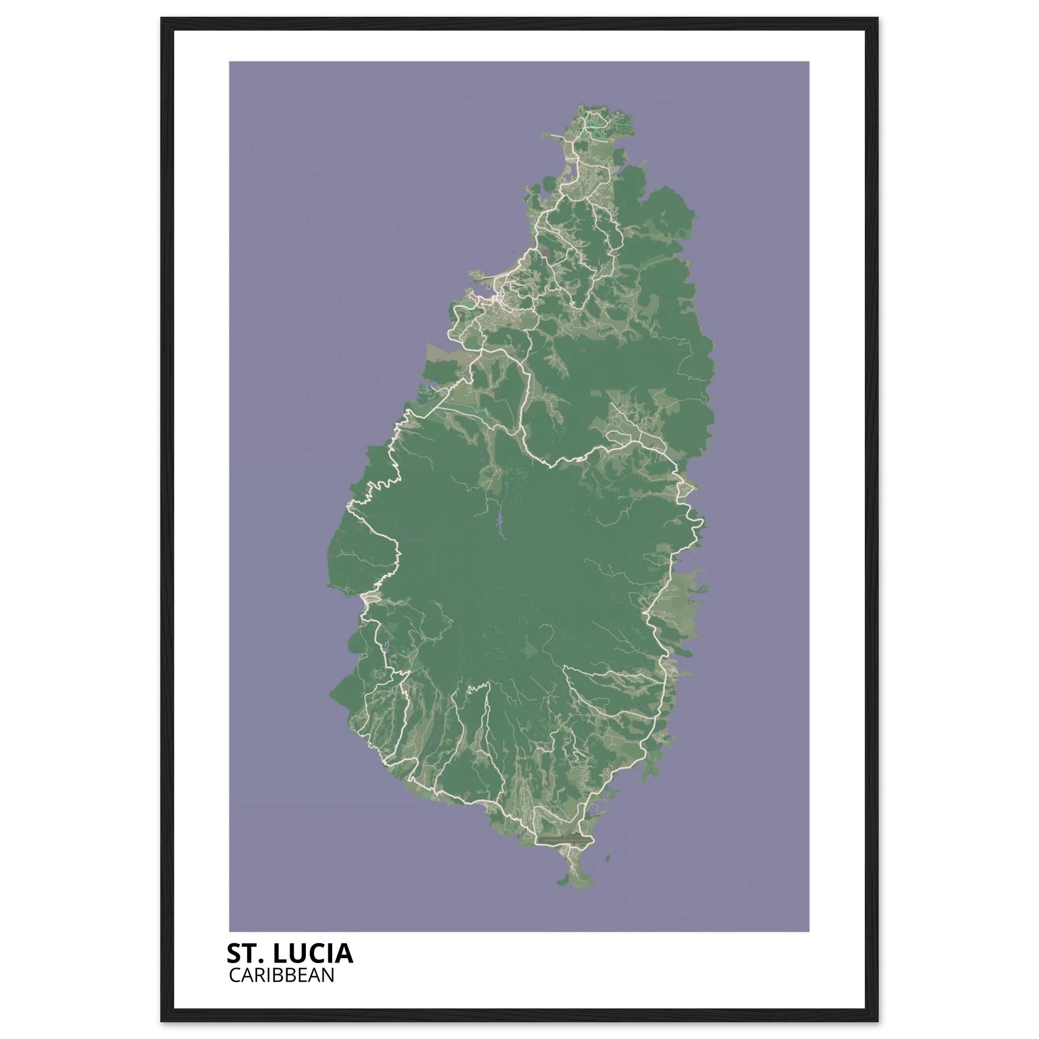 St. Lucia Caribbean City Map Poster | Custom Map Art Print - Ink And Atlas