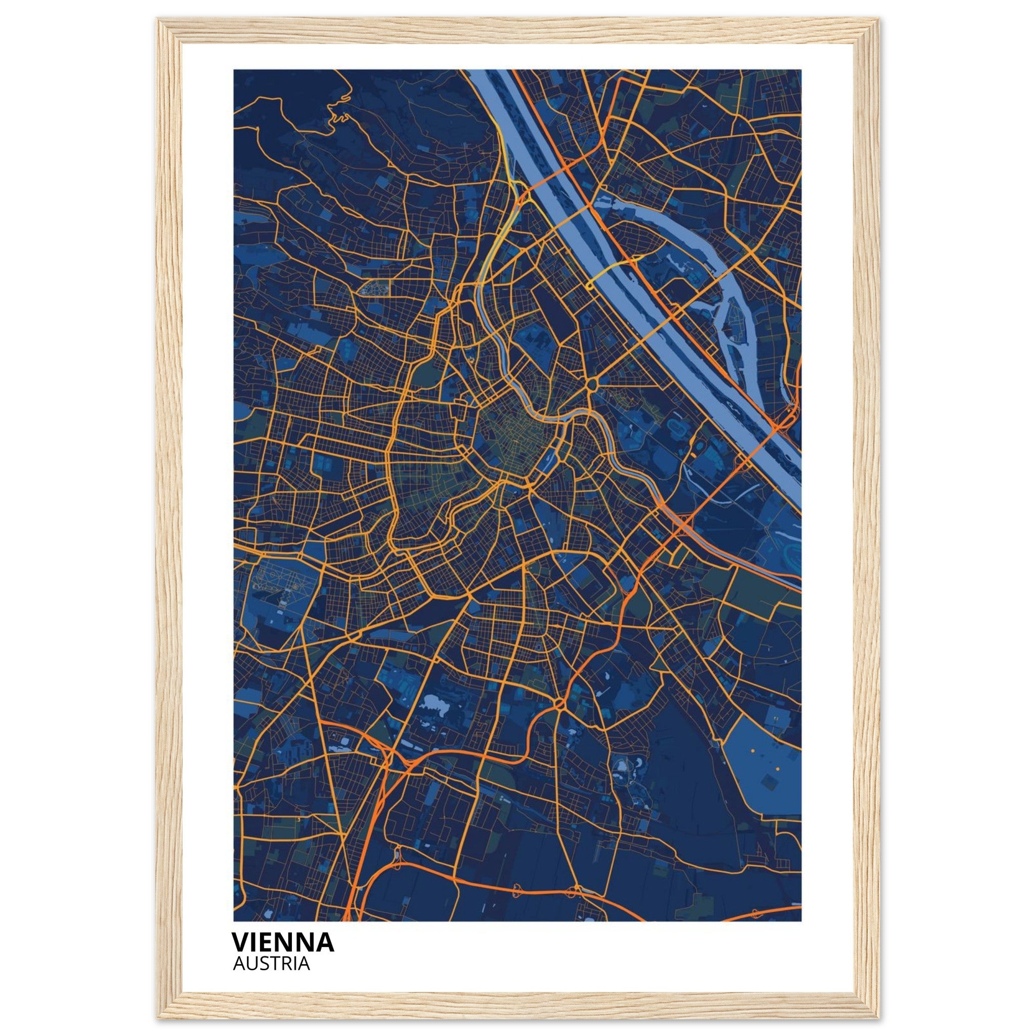 Vienna Austria City Map Poster | Custom Map Art Print - Ink And Atlas
