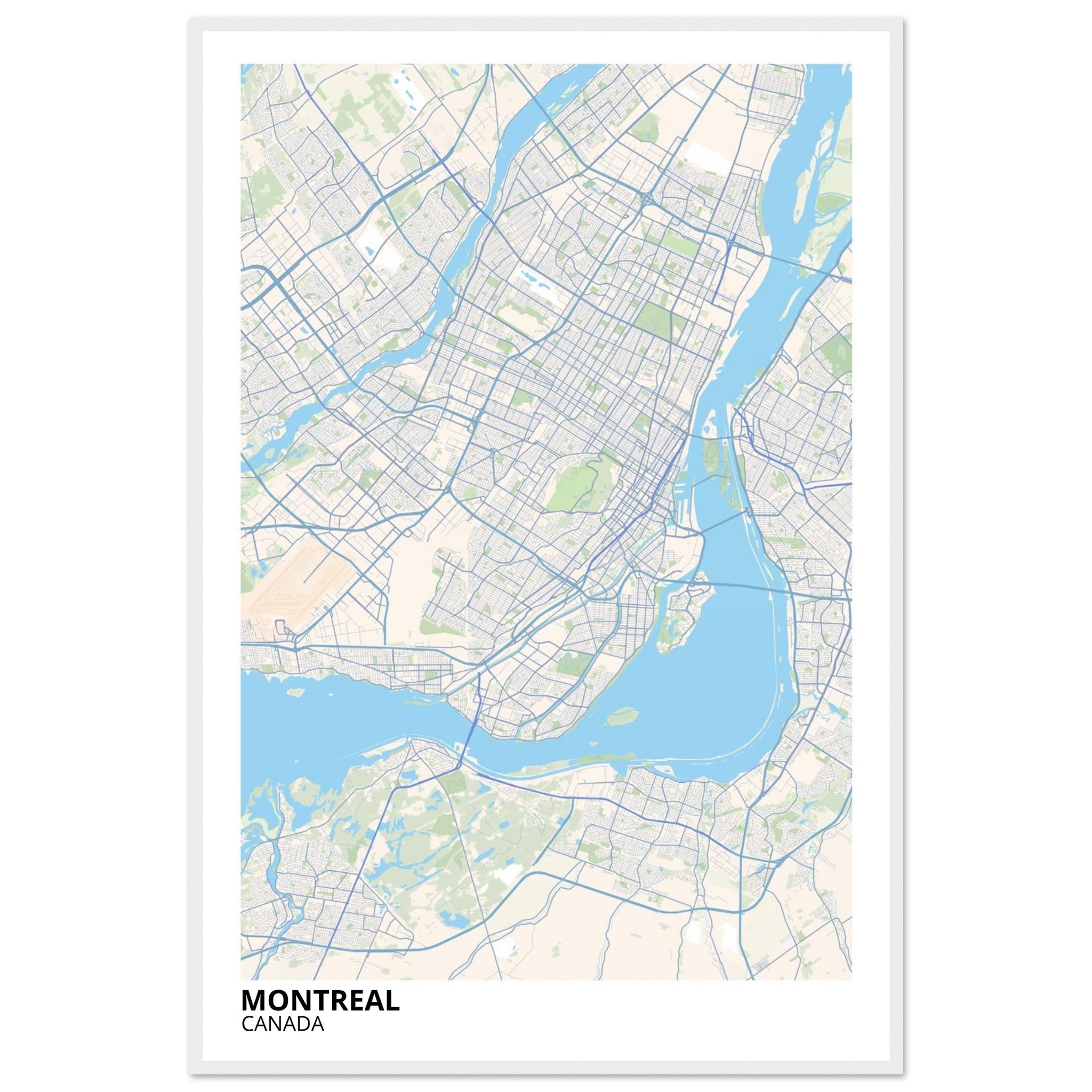 Montreal Canada City Map Poster | Custom Map Art Print - Ink And Atlas