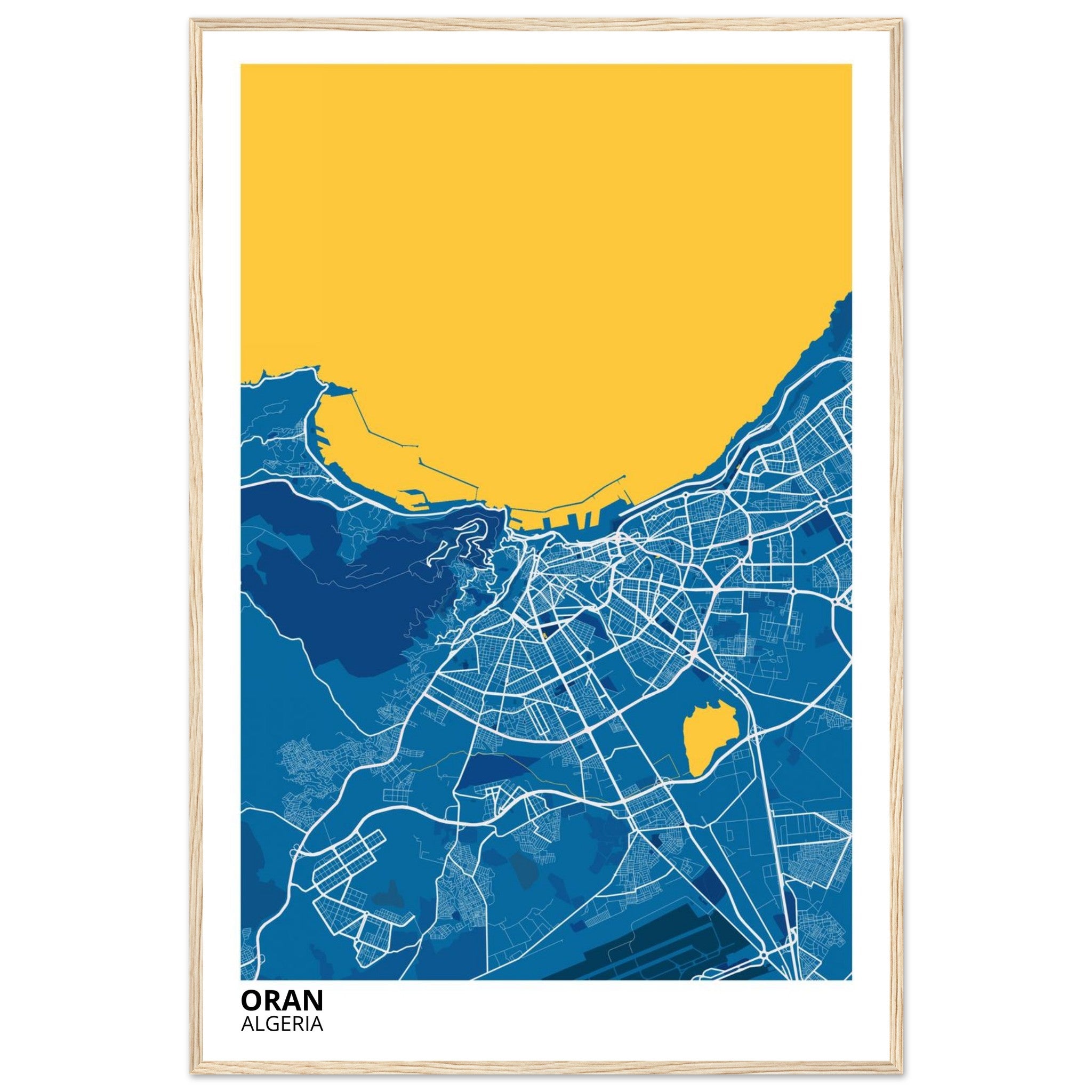 Oran Algeria City Map Poster | Custom Map Art Print - Ink And Atlas
